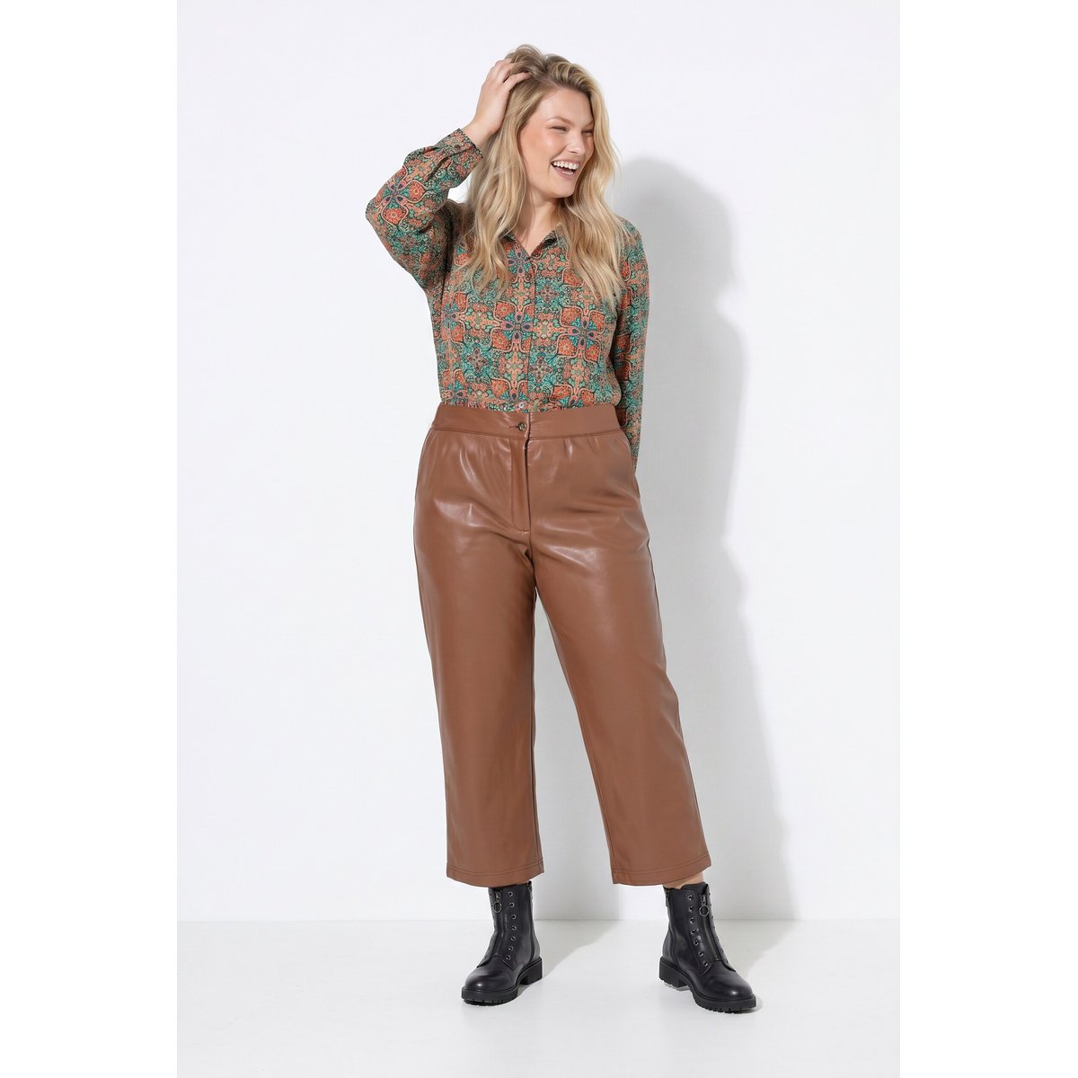 Short en similicuir brun doré, ULLA POPKEN