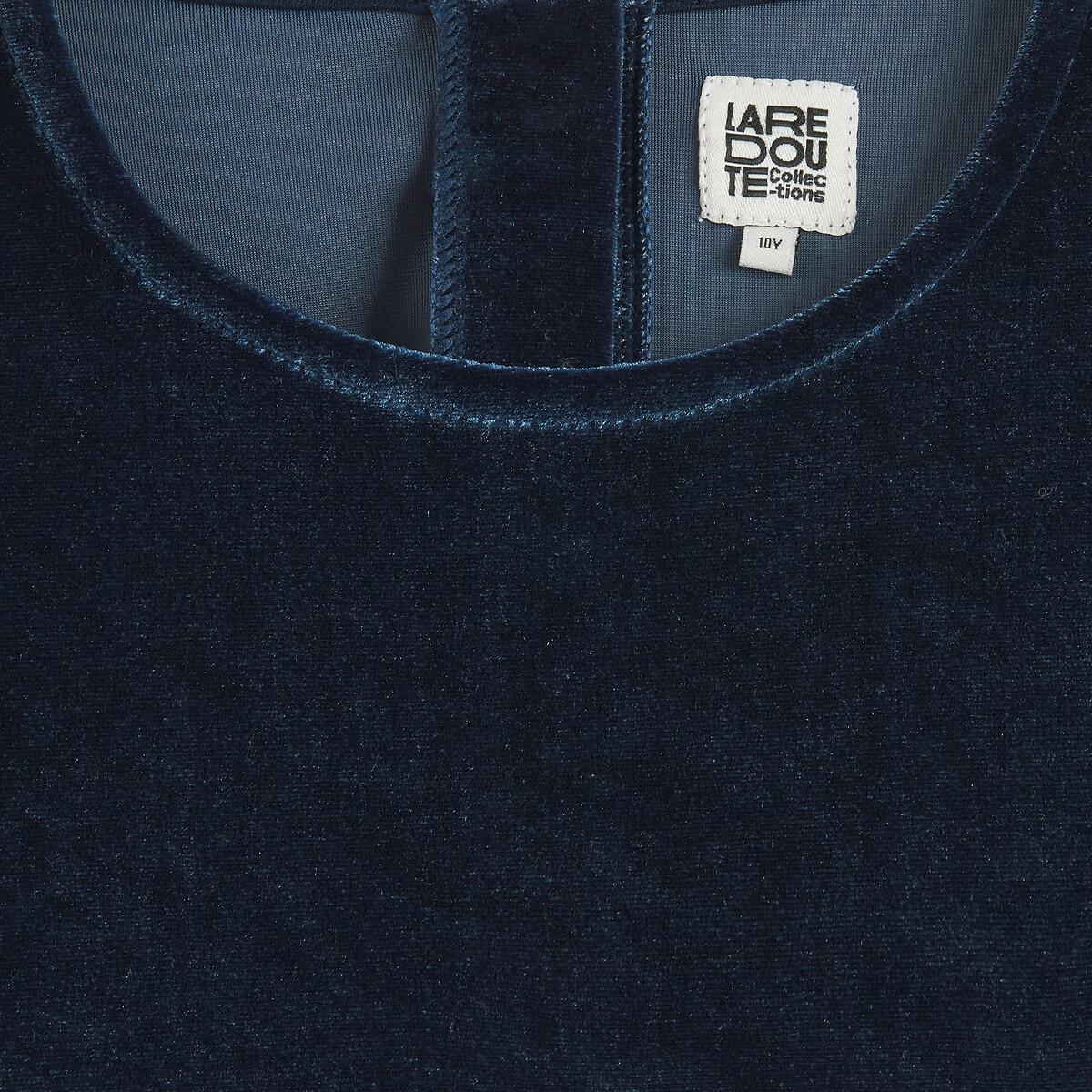 Robe à manches longues en velours bleu marine, LA REDOUTE COLLECTIONS