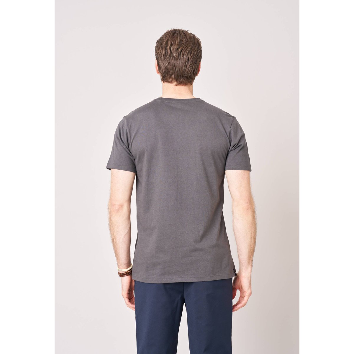 T-shirt confort homme en 100% coton jersey imprimé crâne rock ROCKER charcoal, DEELUXE