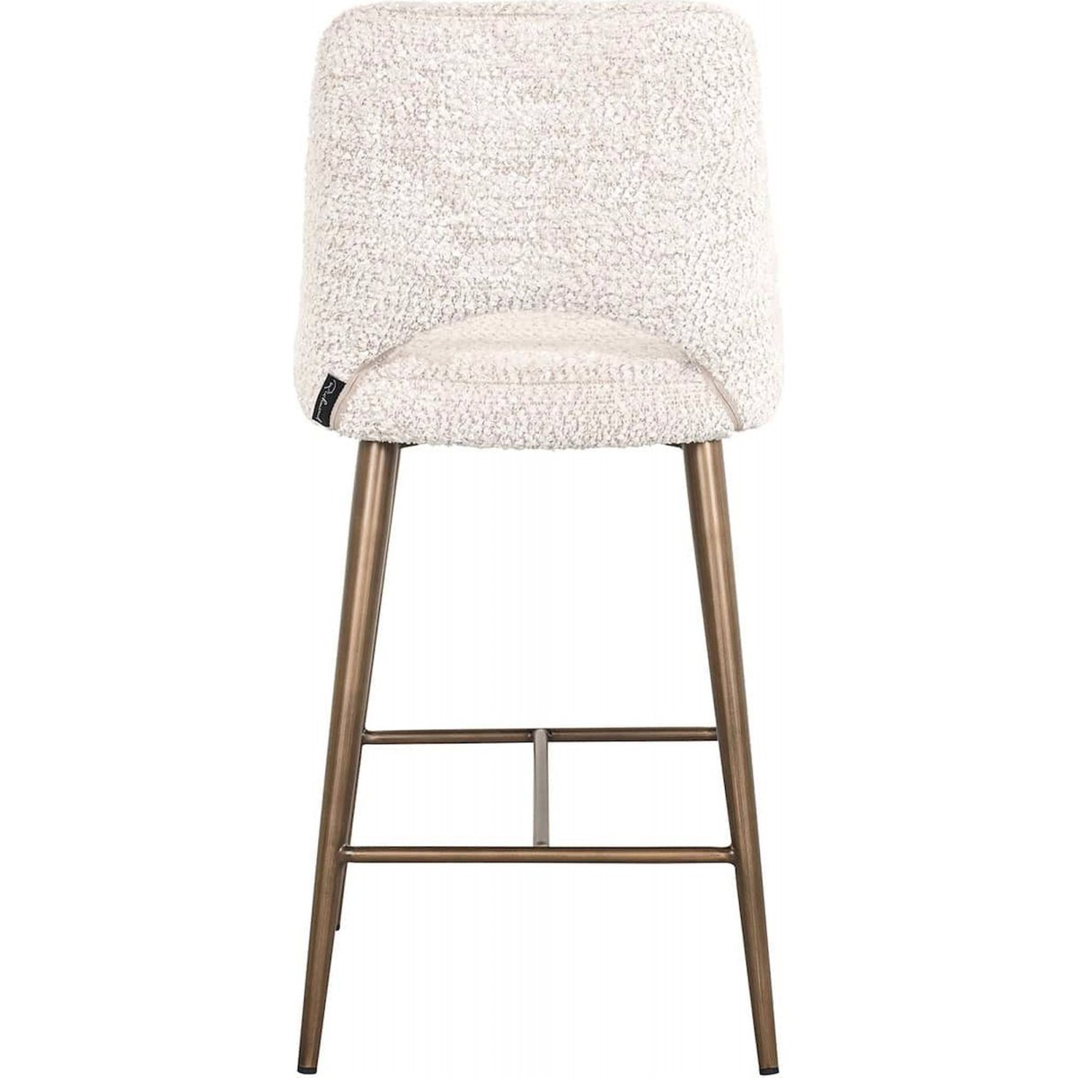 Tabouret de comptoir TABITHA cuivre et beige crème, RECOLLECTION
