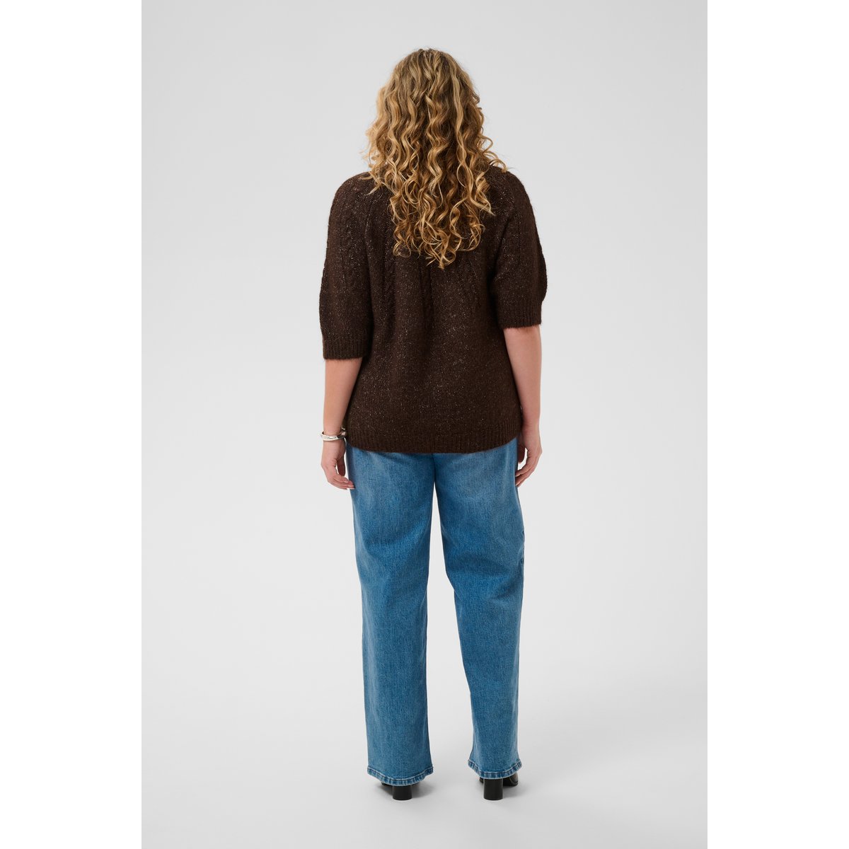 Cardigan à tricot marron coffee bean melange, KAFFE CURVE