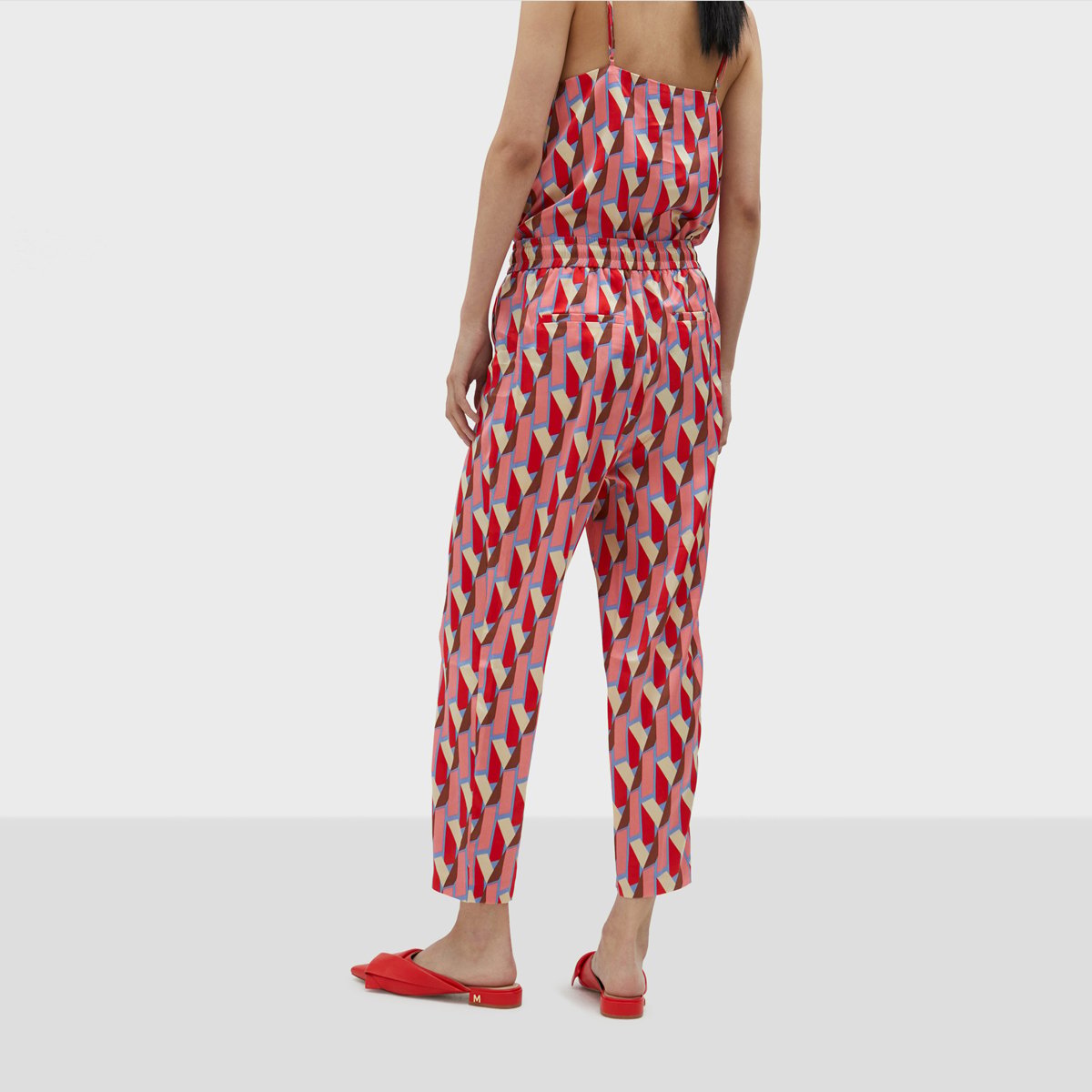 Pantalon chinos avec cordon de serrage rose clair, LOLA CASADEMUNT