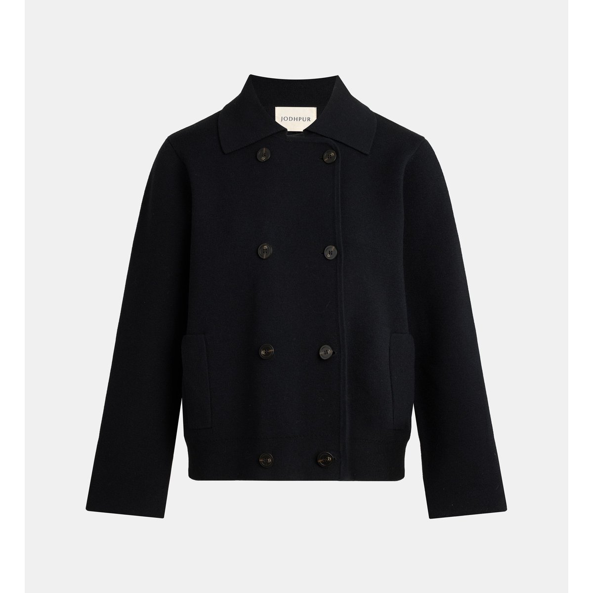Veste droite osmond maille double boutonnage noir, JODHPUR
