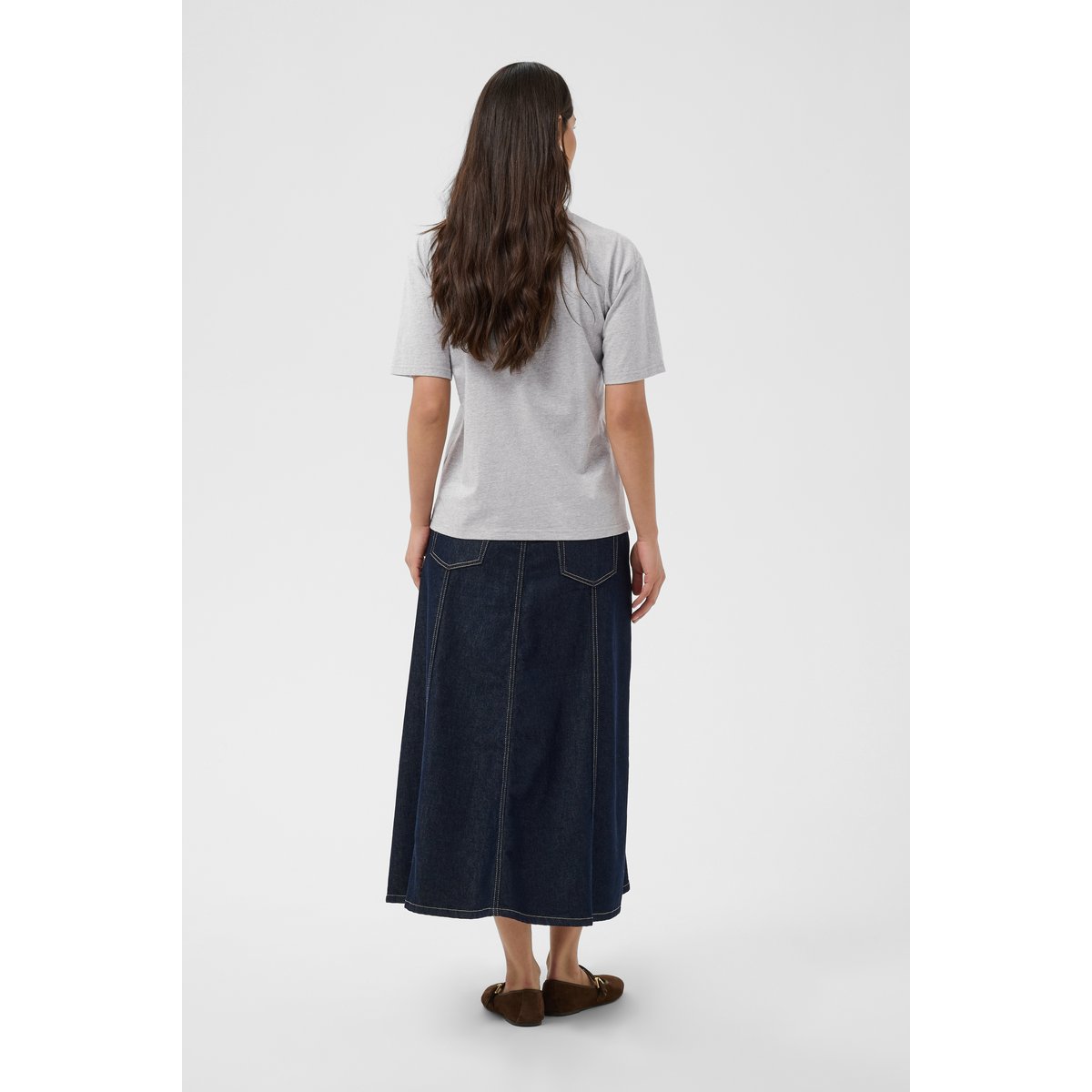 T-shirt gris grey melange, KAFFE