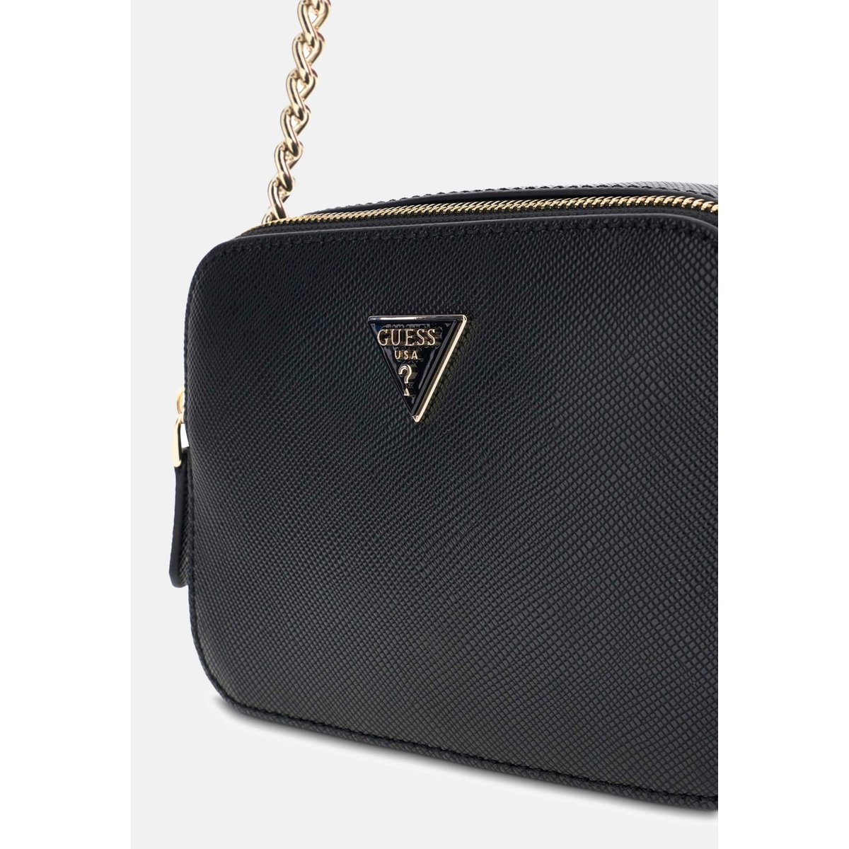 Mini Sac À Bandoulière Noelle Saffiano noir, GUESS