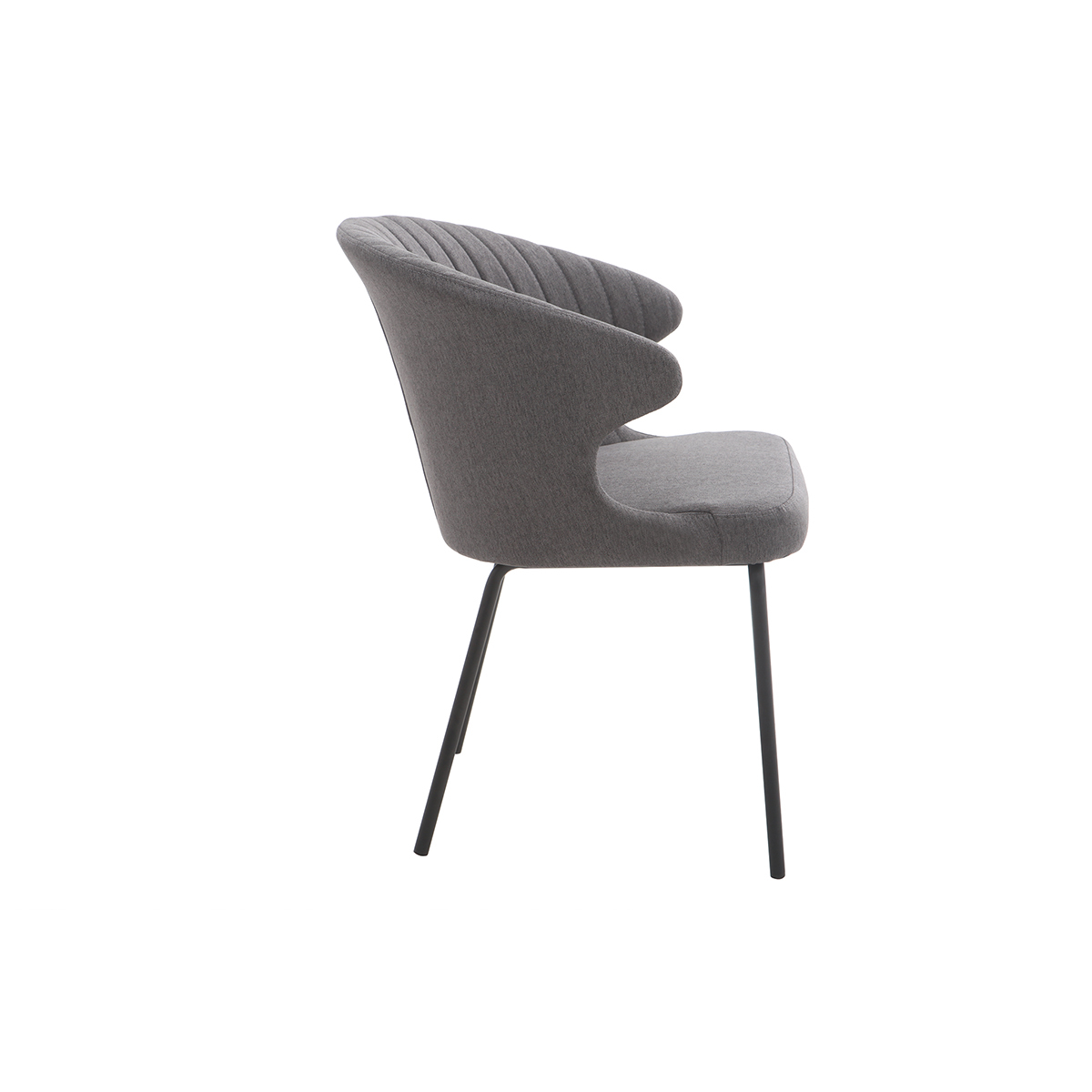 Chaise design en velours pieds métal REQUIEM bleu marine, MILIBOO