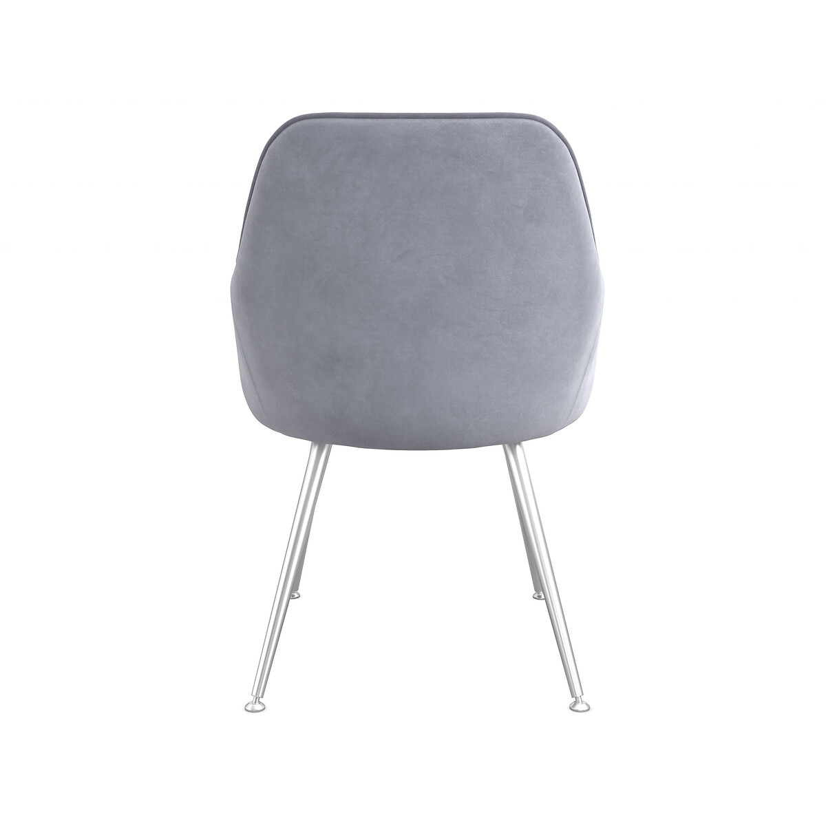 Set of 2 Lavinia Velvet Dining Chairs with Silver Legs grey, ÉDITÉ