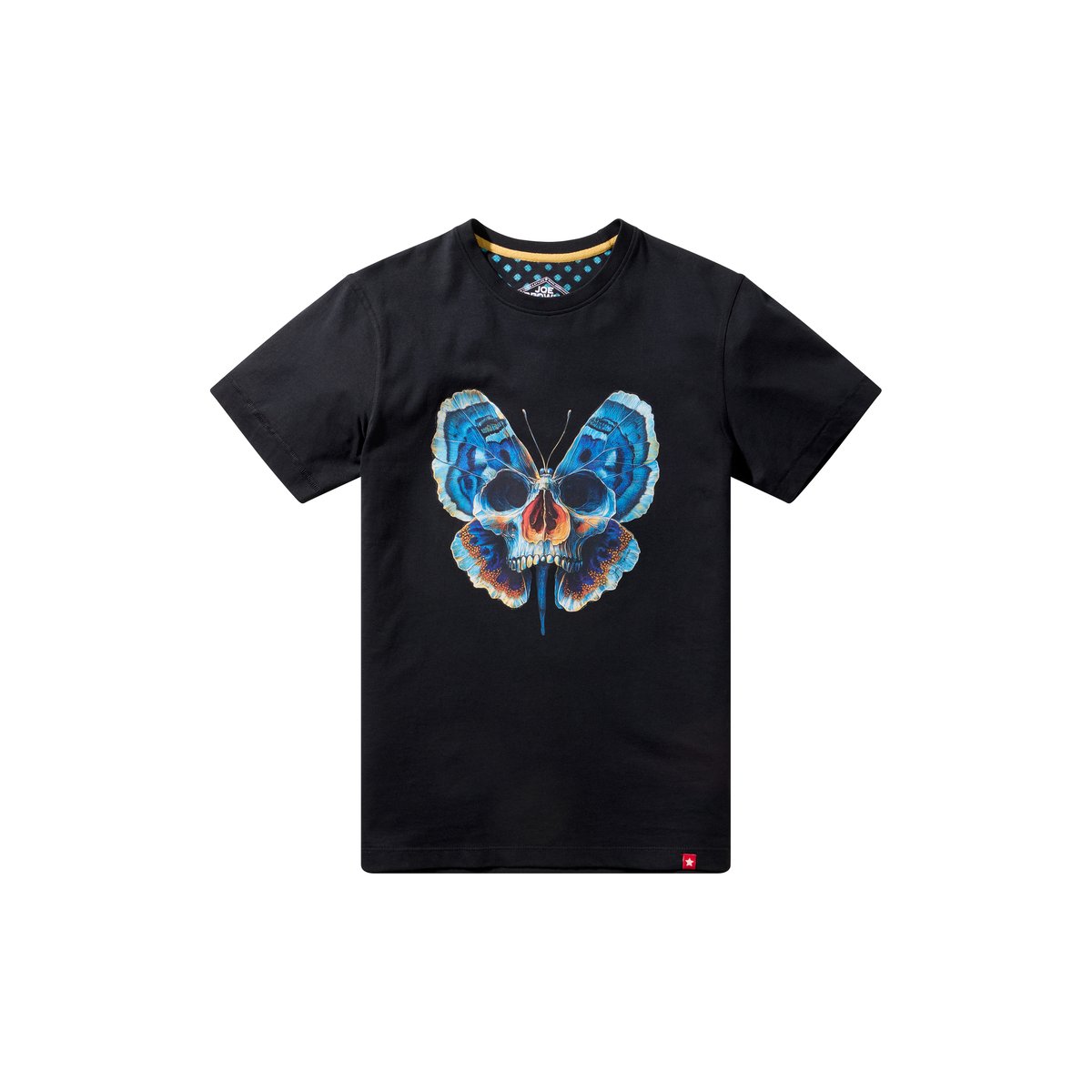 T-shirt graphique papillon et crâne noir, JOE BROWNS