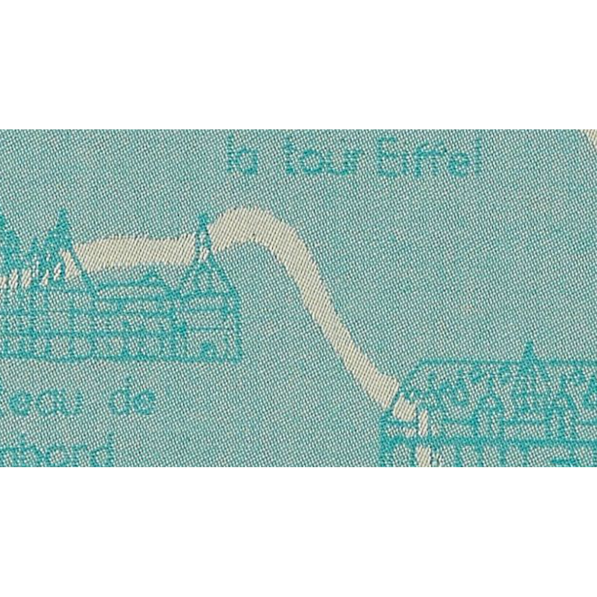 Torchon jacquard en coton VOYAGER EN FRANCE bleu, COUCKE