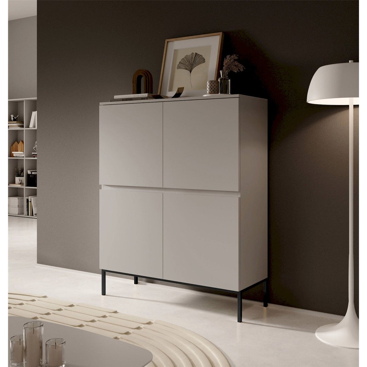 Commode haute contemporaine BEMMI cachemire, RECOLLECTION