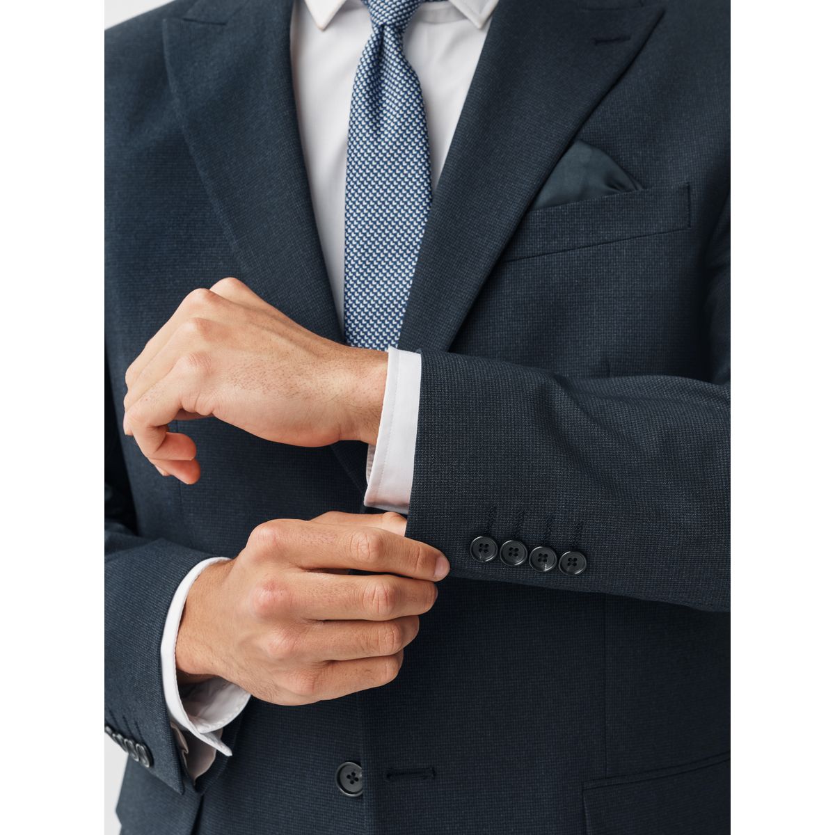 Veste de costume motionflex pied-de-poule bleu marine, NEXT