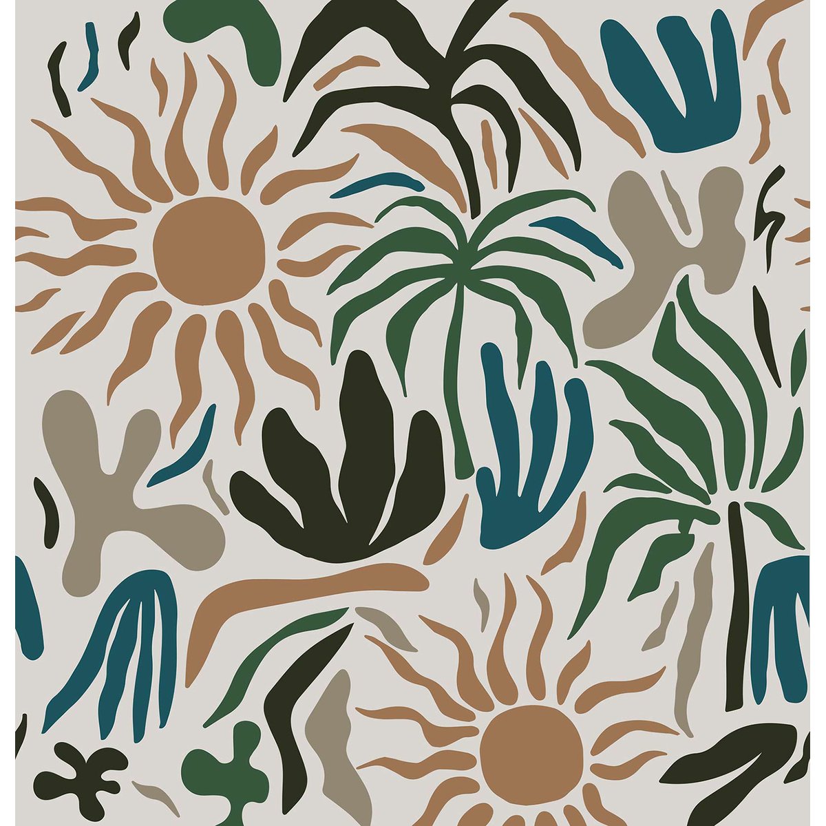 Papier peint plantes au soleil intissé, HEXOA