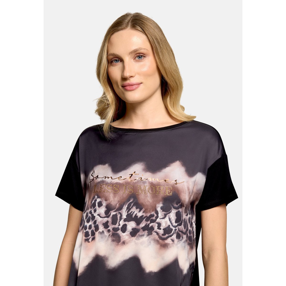 T-shirt façon blouse à impression patch black/brown, BETTY BARCLAY