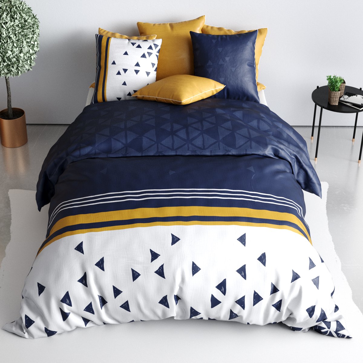 Parure de lit - Housse de couette Coton 57 fils blanc, EDEN