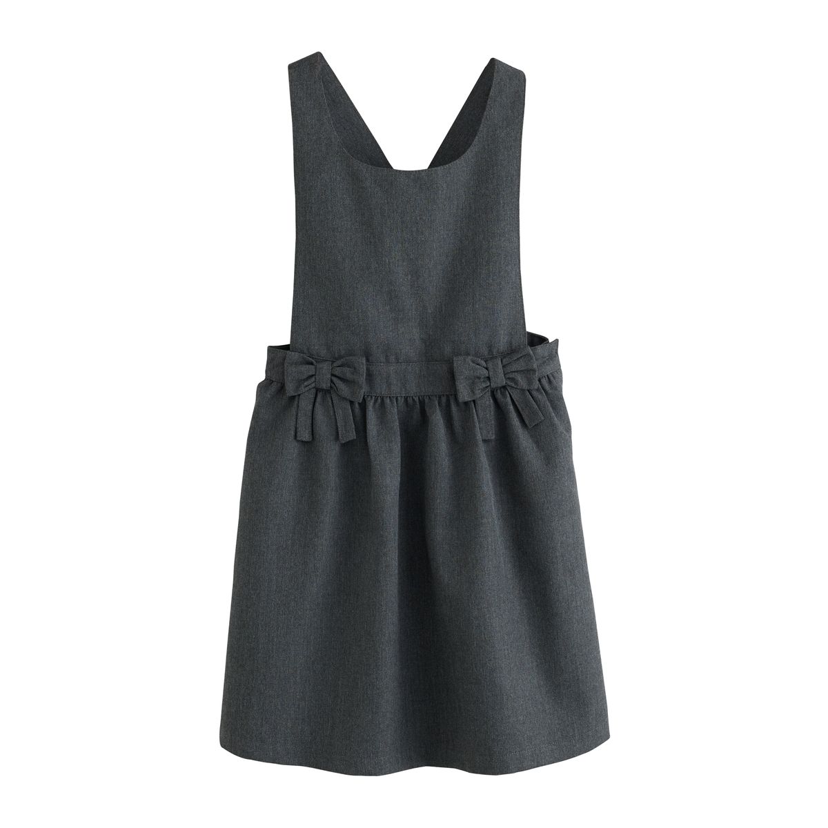 Robe chasuble d’école avec nœud à la taille gris, NEXT