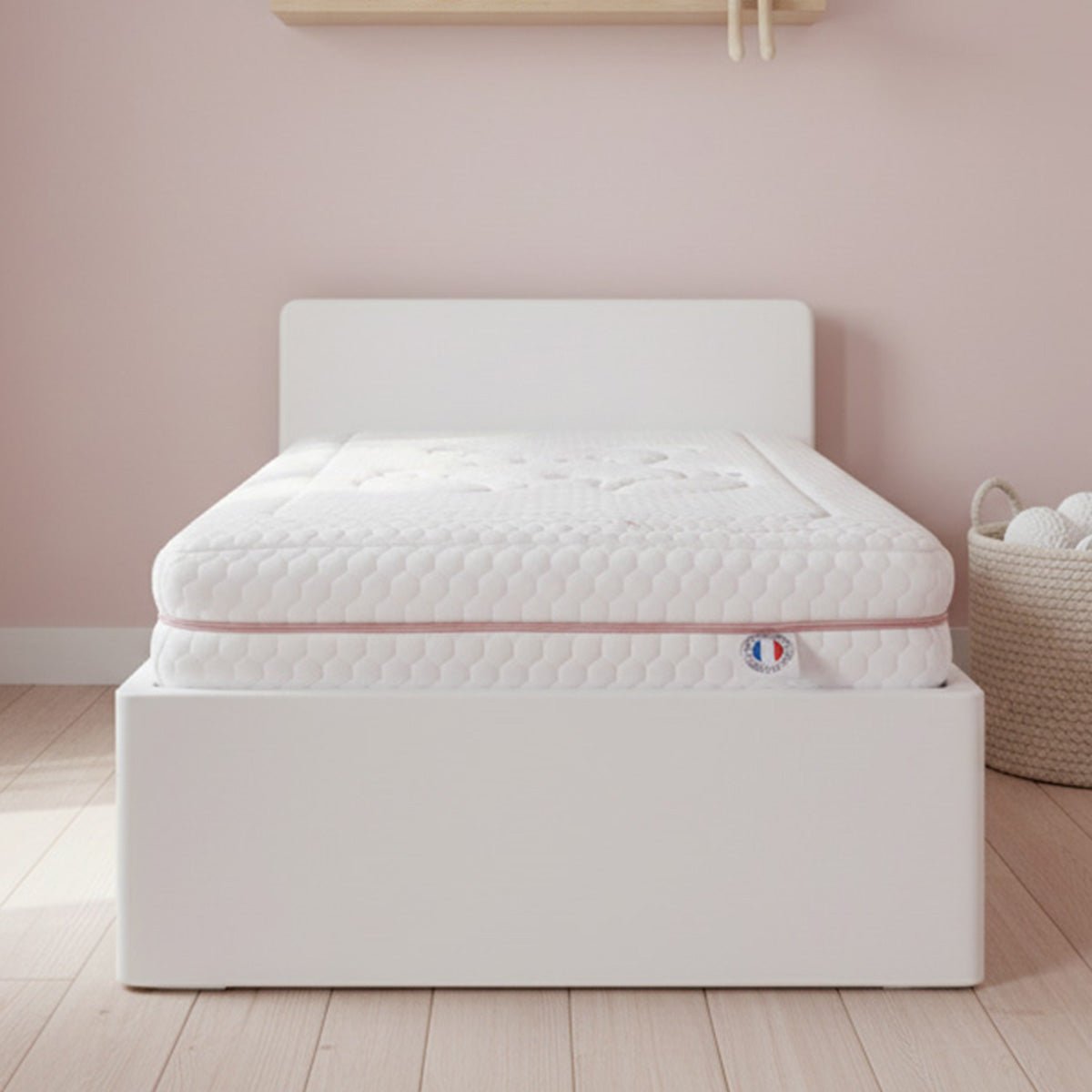 Matelas Mousse bébé Sweet Dreams Rose 60x120 cm blanc, MINEA
