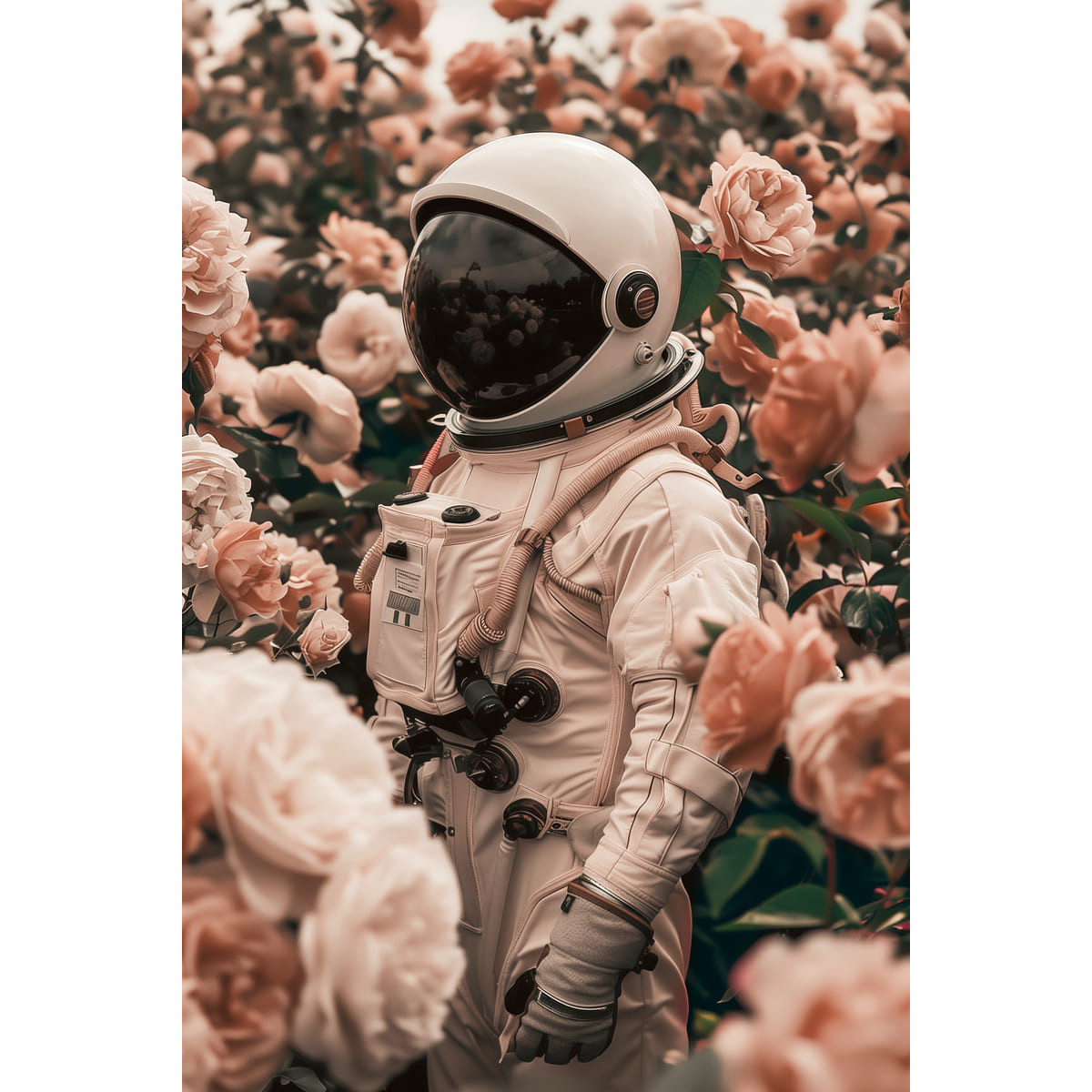 Tableau Mural Astronaute En Fleurs ILLUSION tableau en verre synthétique, CEANOTHE