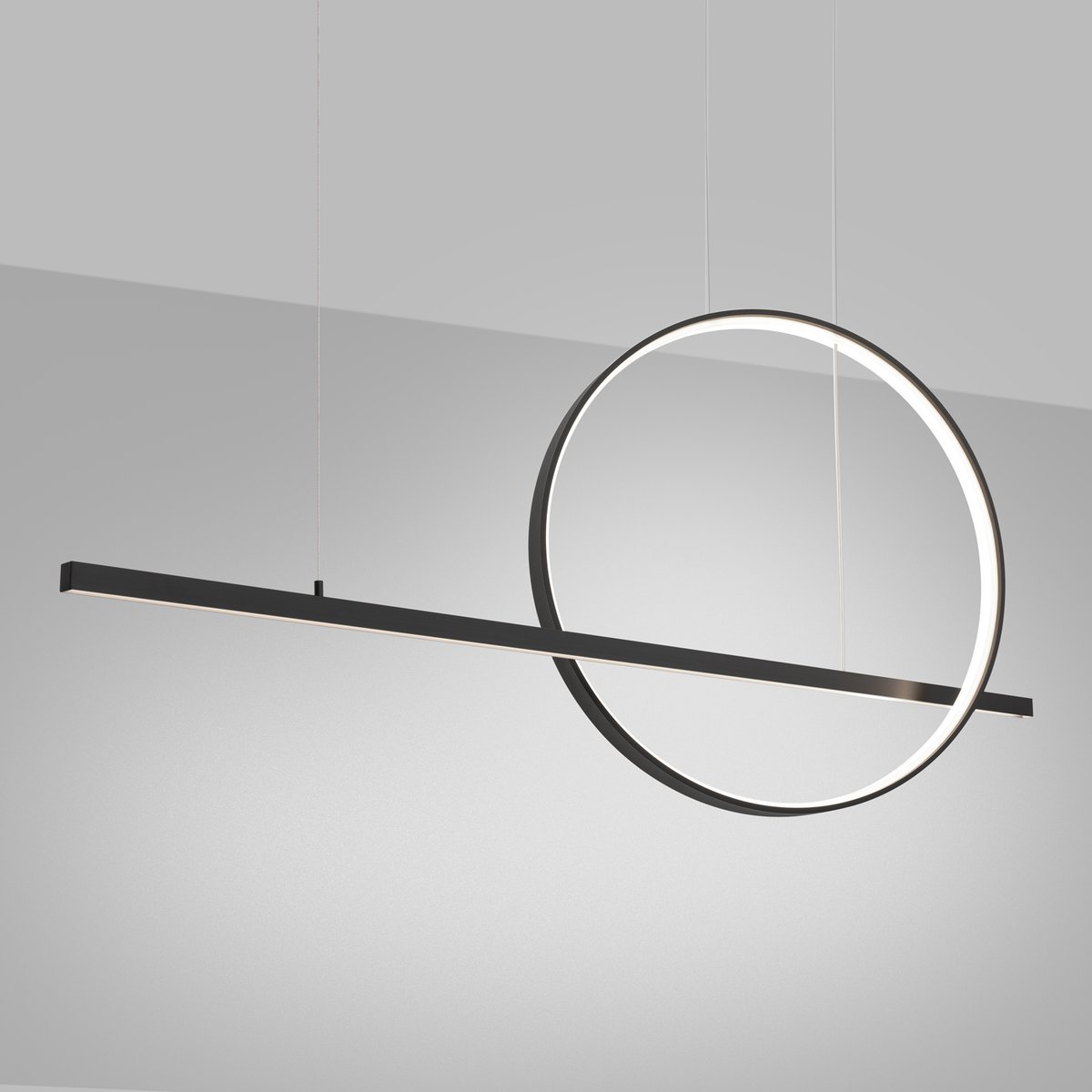 Suspension Aluminium Noir LED 2 Glad noir, EDEN