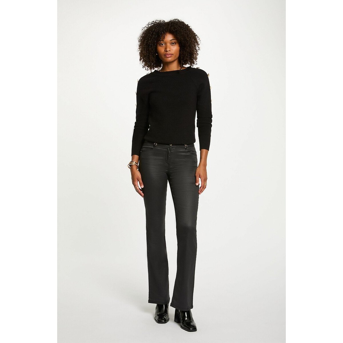 Boat Neck Jumper black, MORGAN