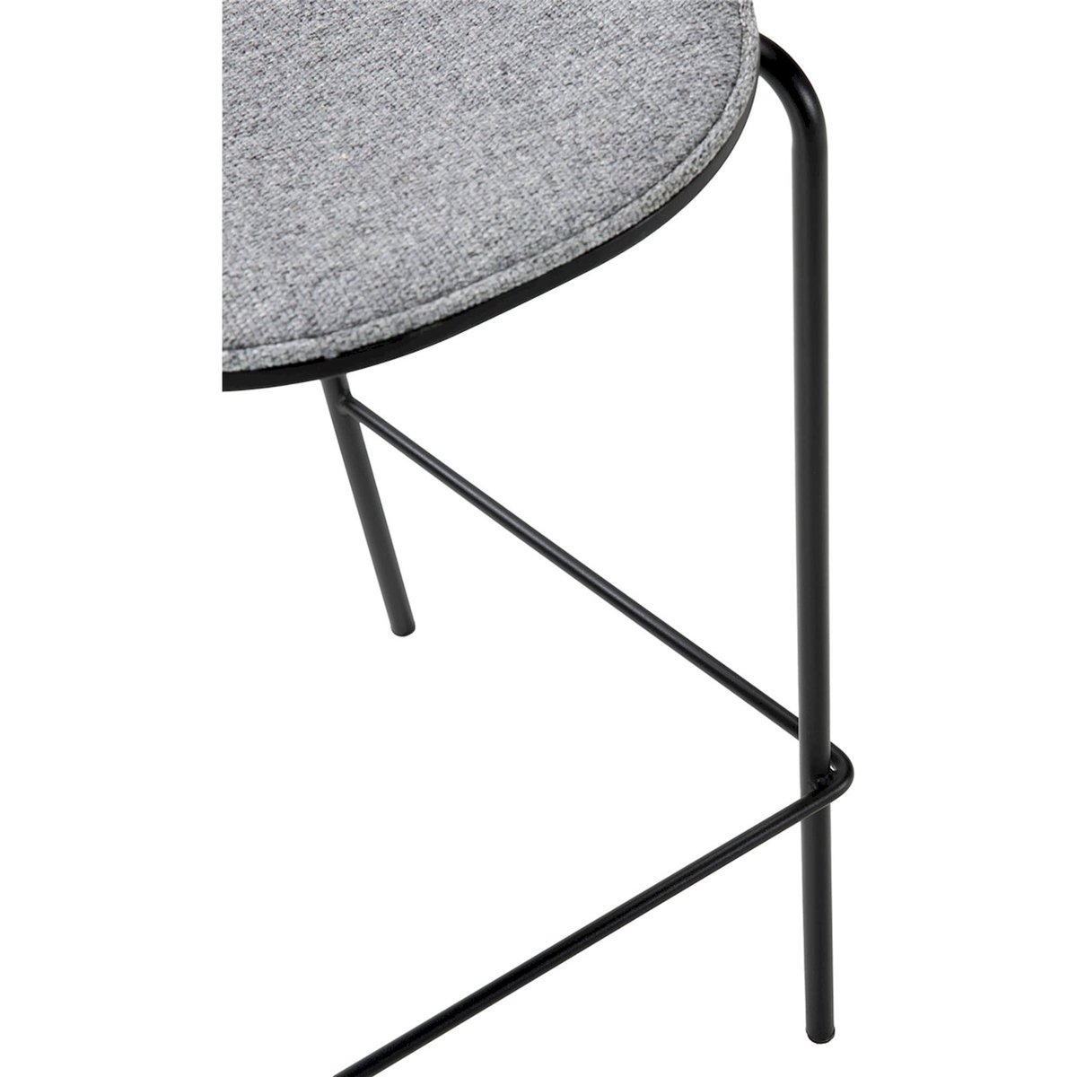 Tabouret de bar en métal et tissu noir et gris, RECOLLECTION