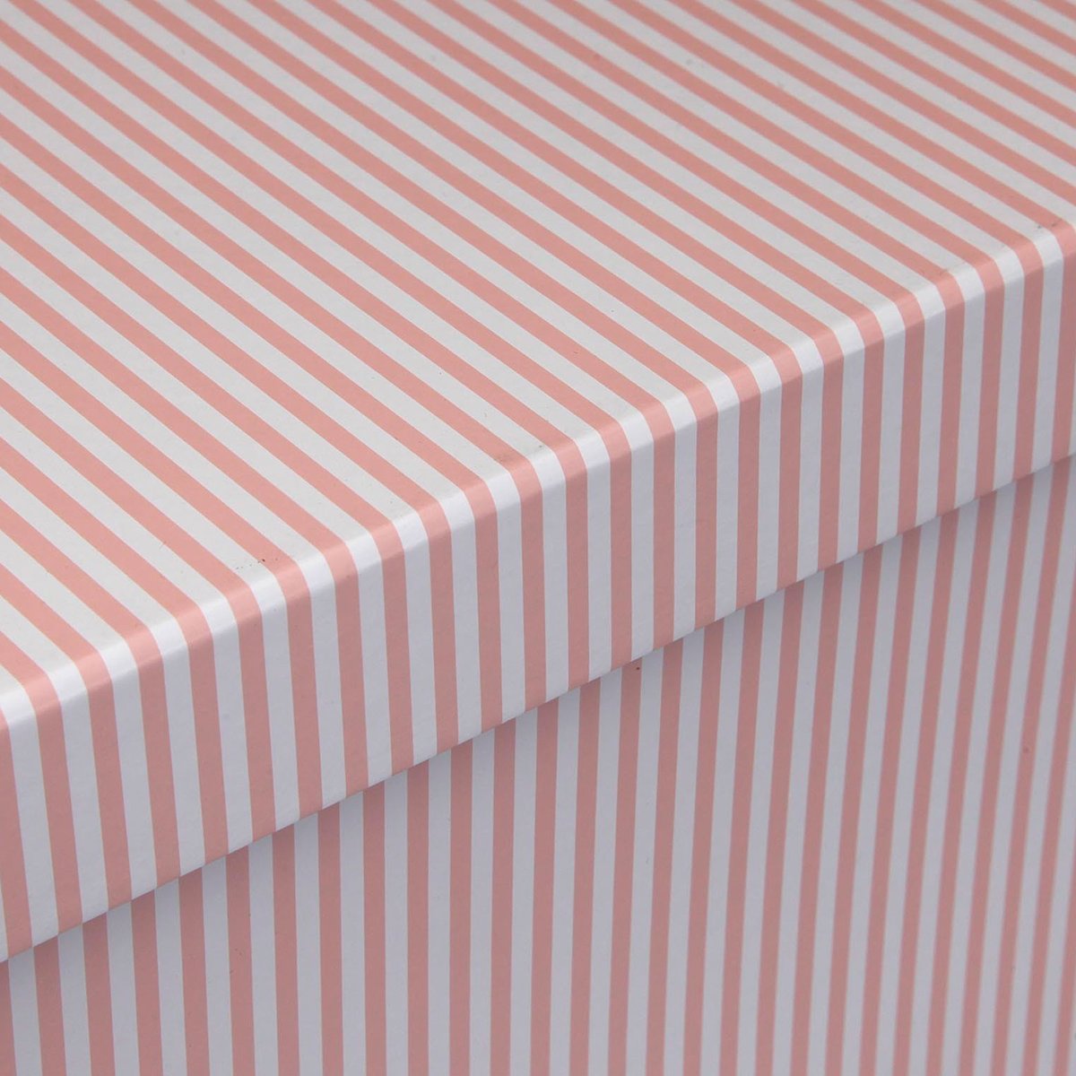 Set de 15 boîtes de rangement rayées blanc et rose rose, VERSA