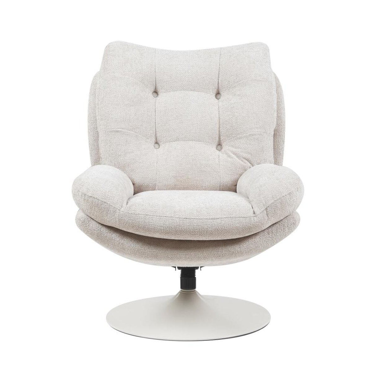 Fauteuil en tissu taupe et blanc Magnum crème / ivoire, AMADEUS