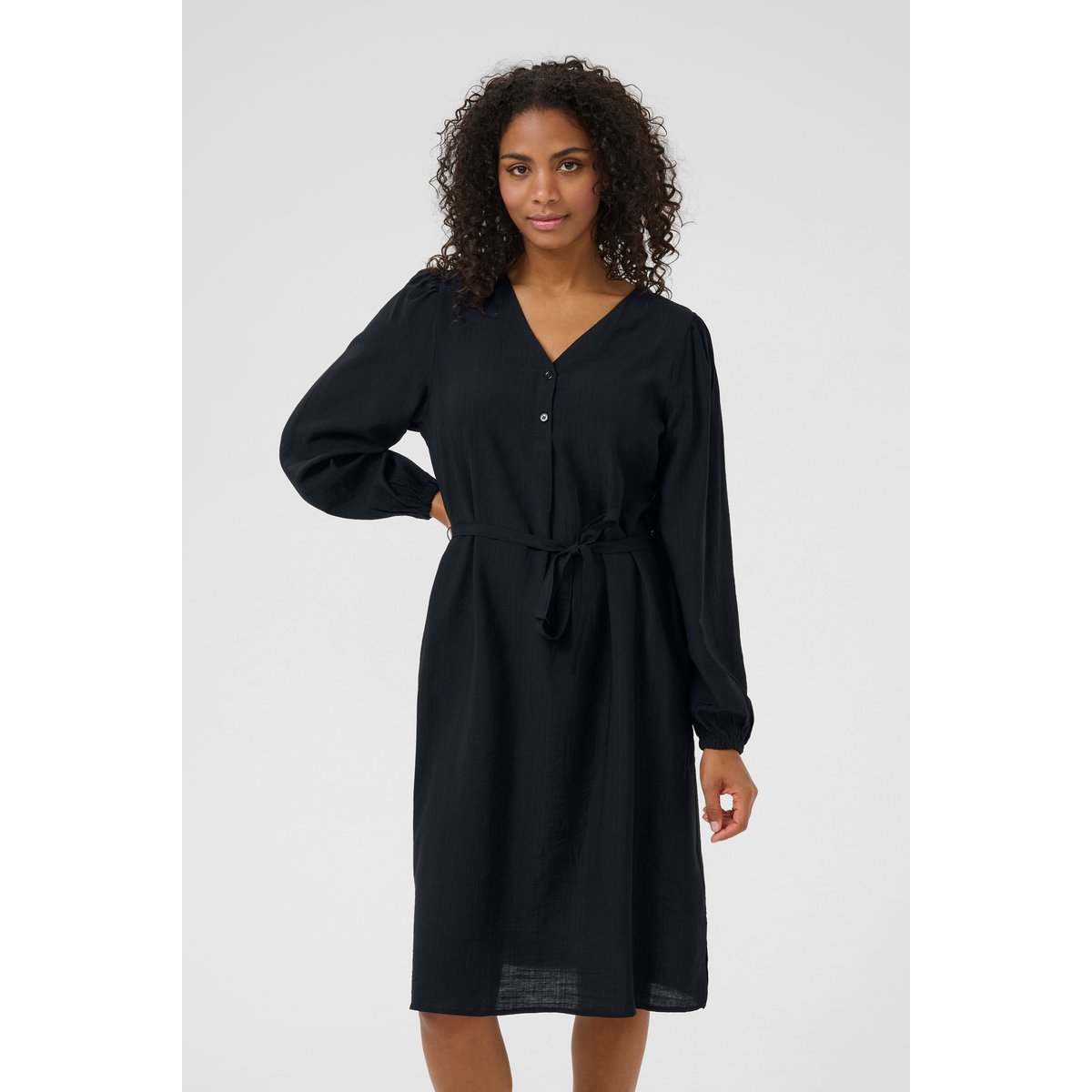 Blouse with long sleeve noir black, KAFFE