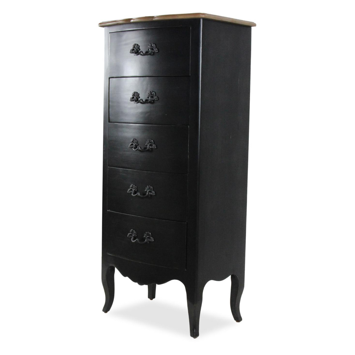 Semainier louis xv 5 tiroirs noir, INTERIOR'S