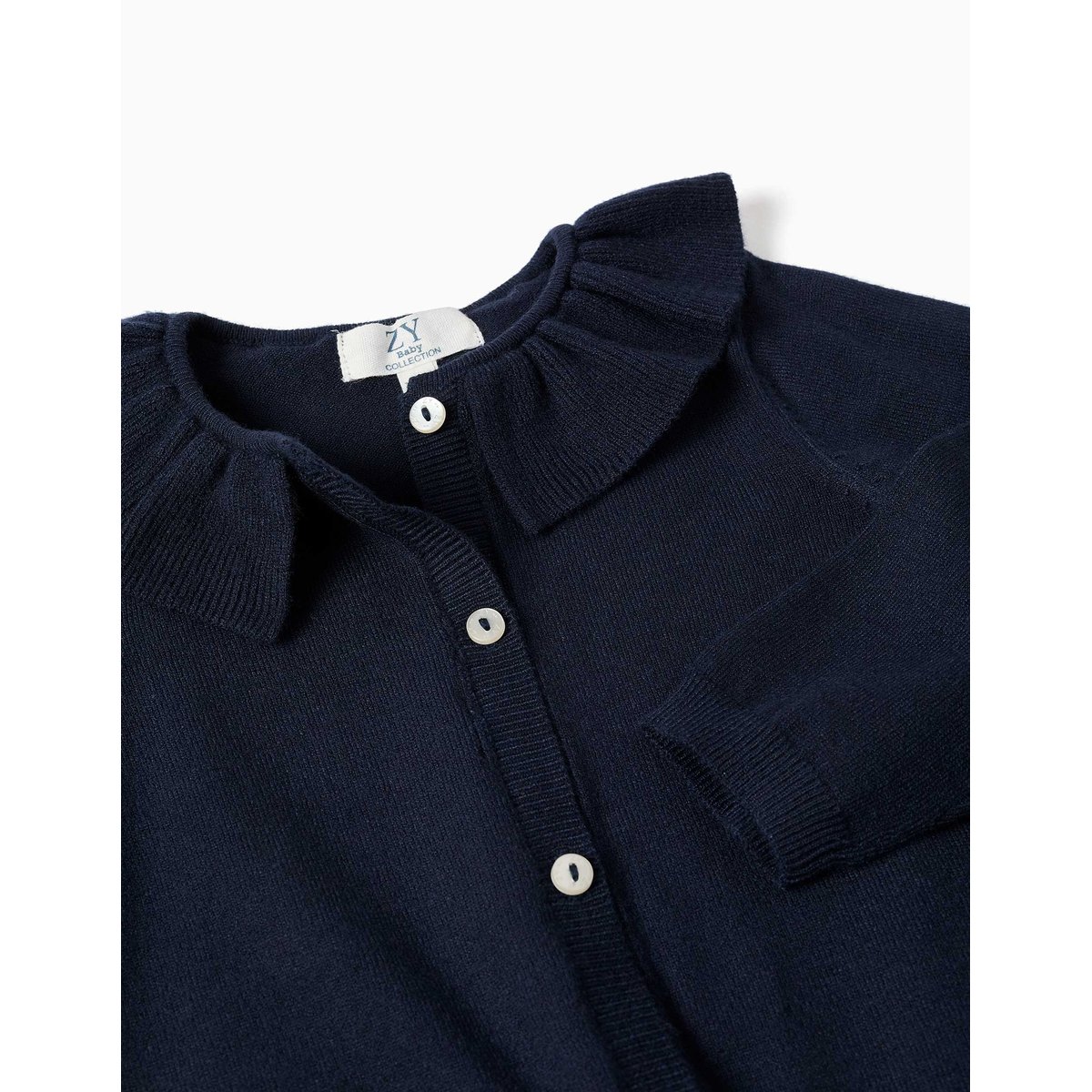 Gilet en maille avec col à volants bleu foncé, ZIPPY