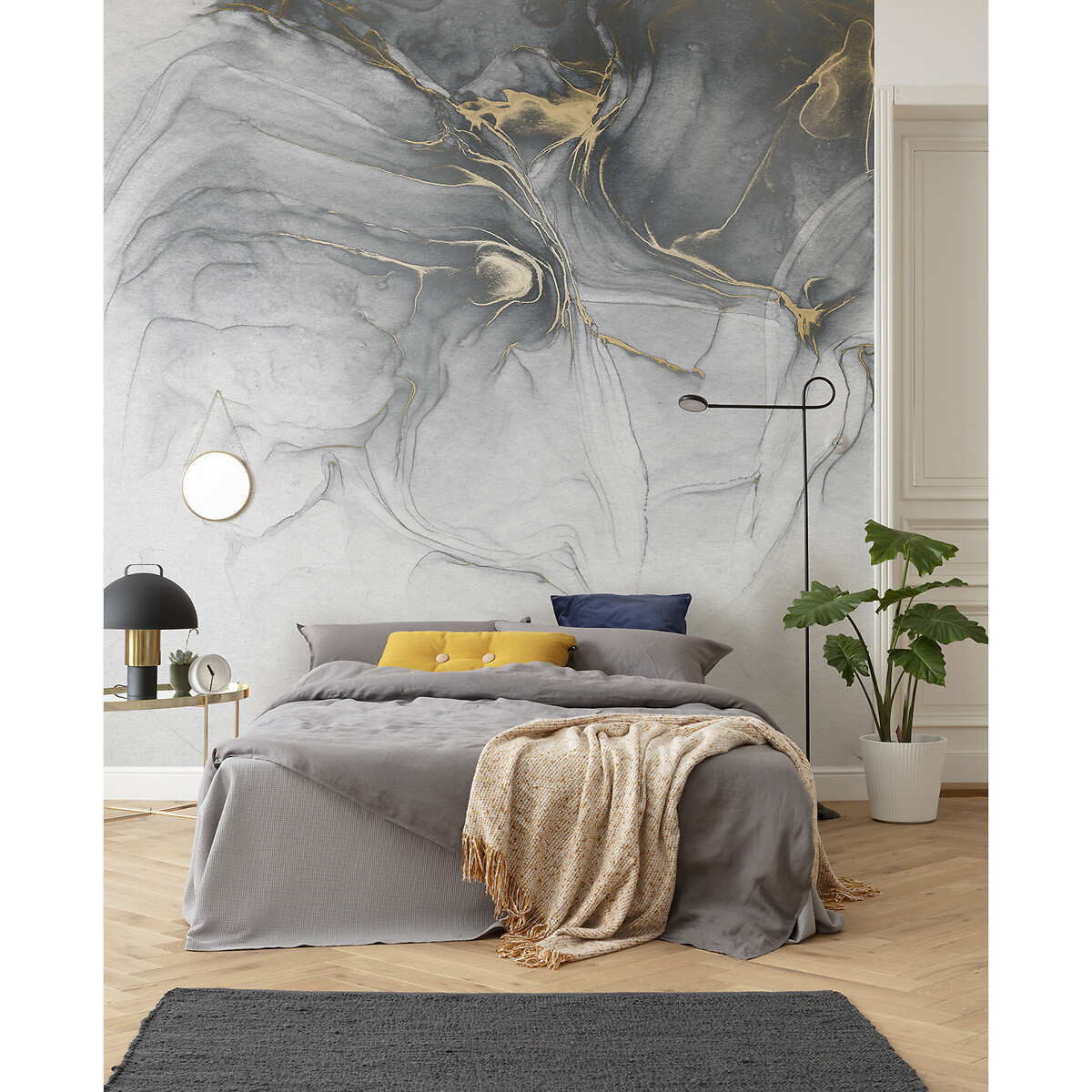 Papel de parede foto mural Ink Gold Fluid, da Interelife multicolor, INTERELIFE