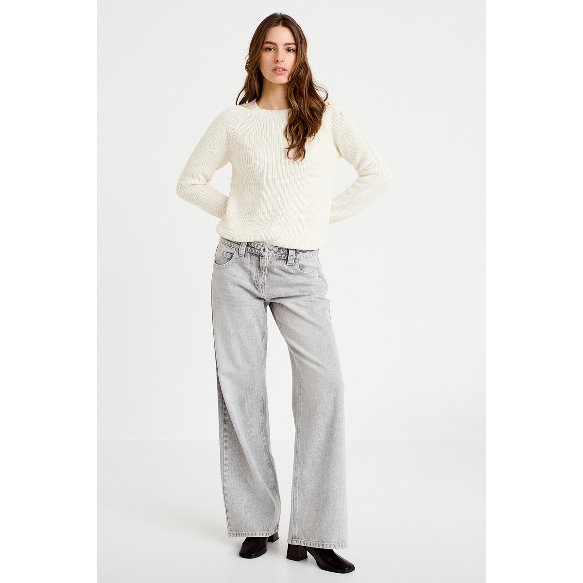 Pull manches longues ecru, CACHE CACHE