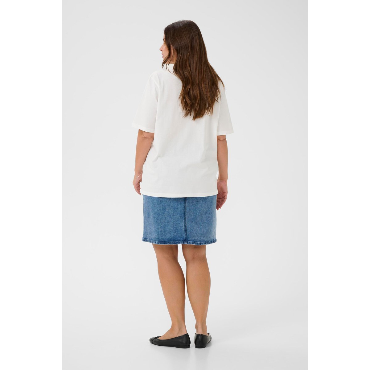 T-shirt à manches courtes blanc chalk, KAFFE CURVE