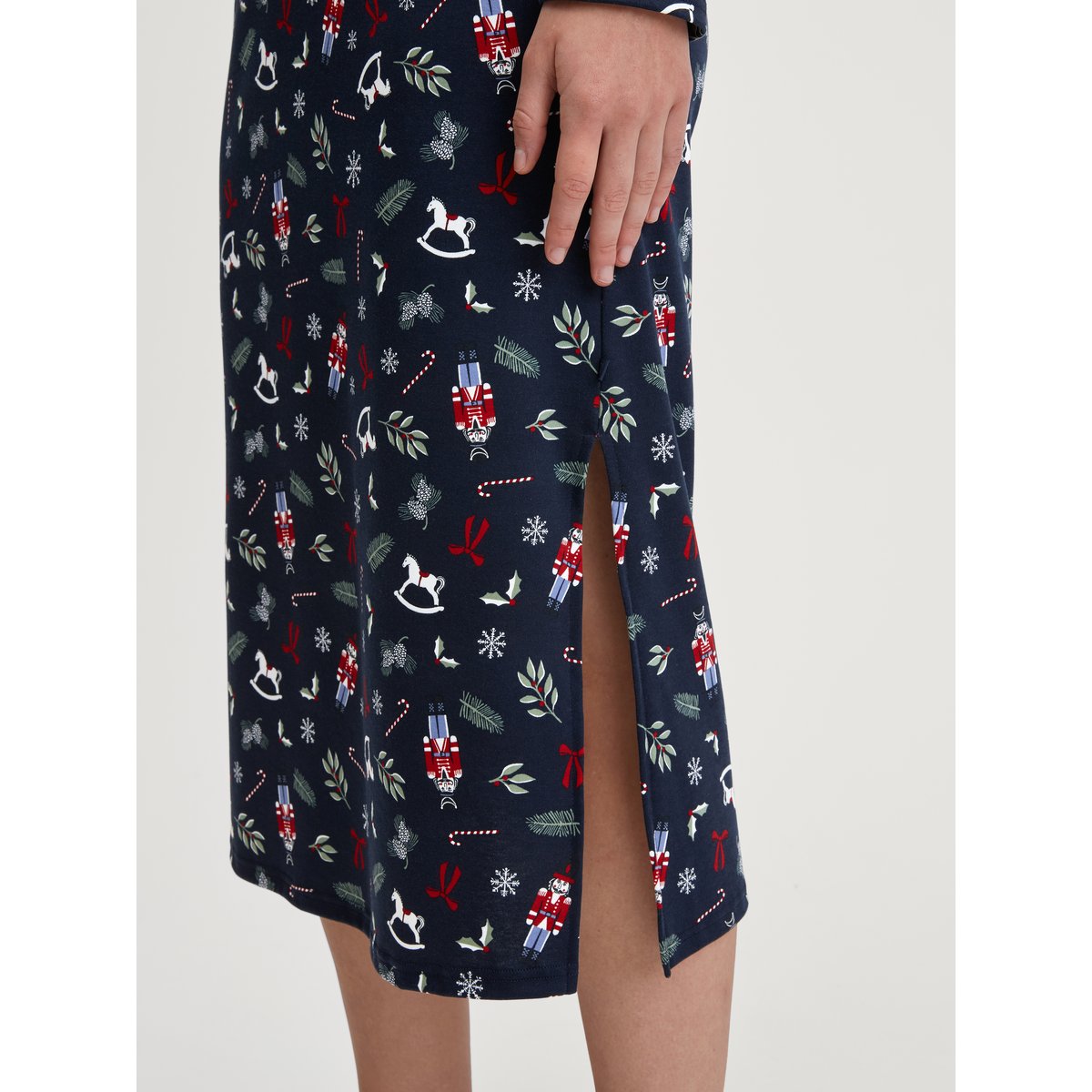 Chemise de nuit manches longues Coton FAMILY & FRIENDS saphir bleu, CALIDA