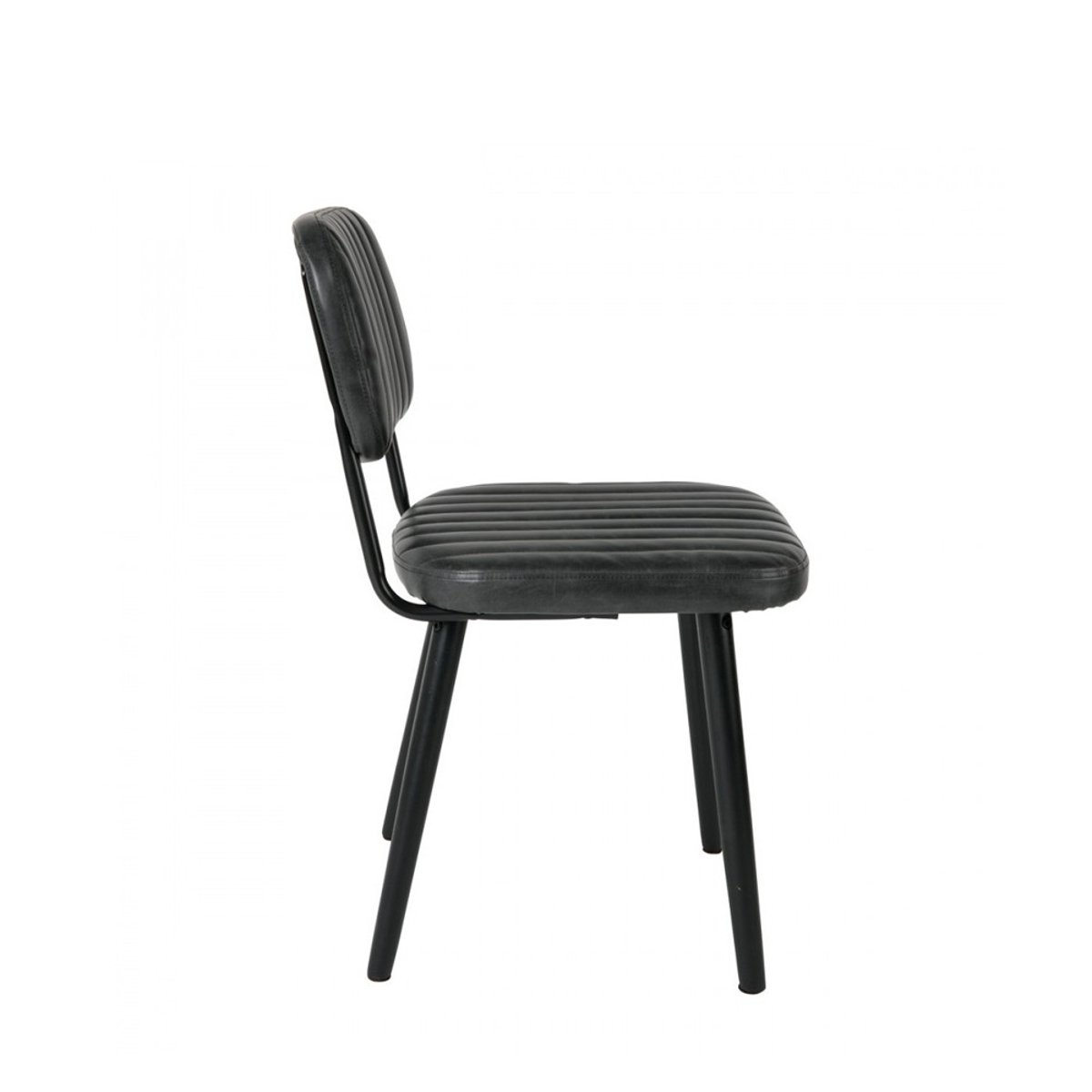 Chaise rétro capitonnée- JAKE WORN noir, DRAWER