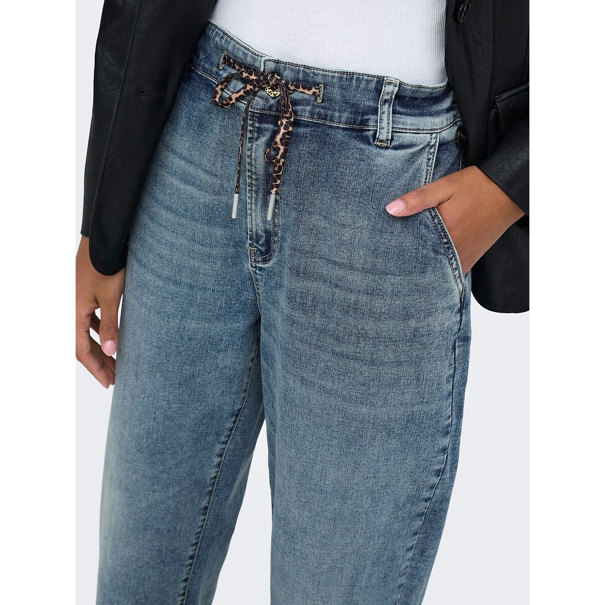 Jeans dritti con coulisse medium blue, ONLY