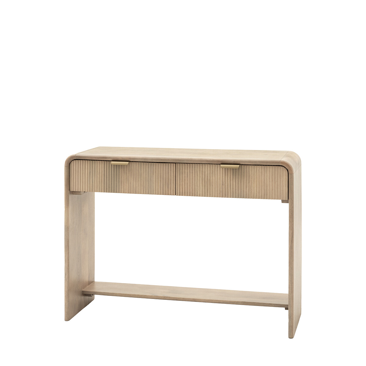 Corven Fluted Mango Wood 2 Drawer Console Table wood, SO'HOME