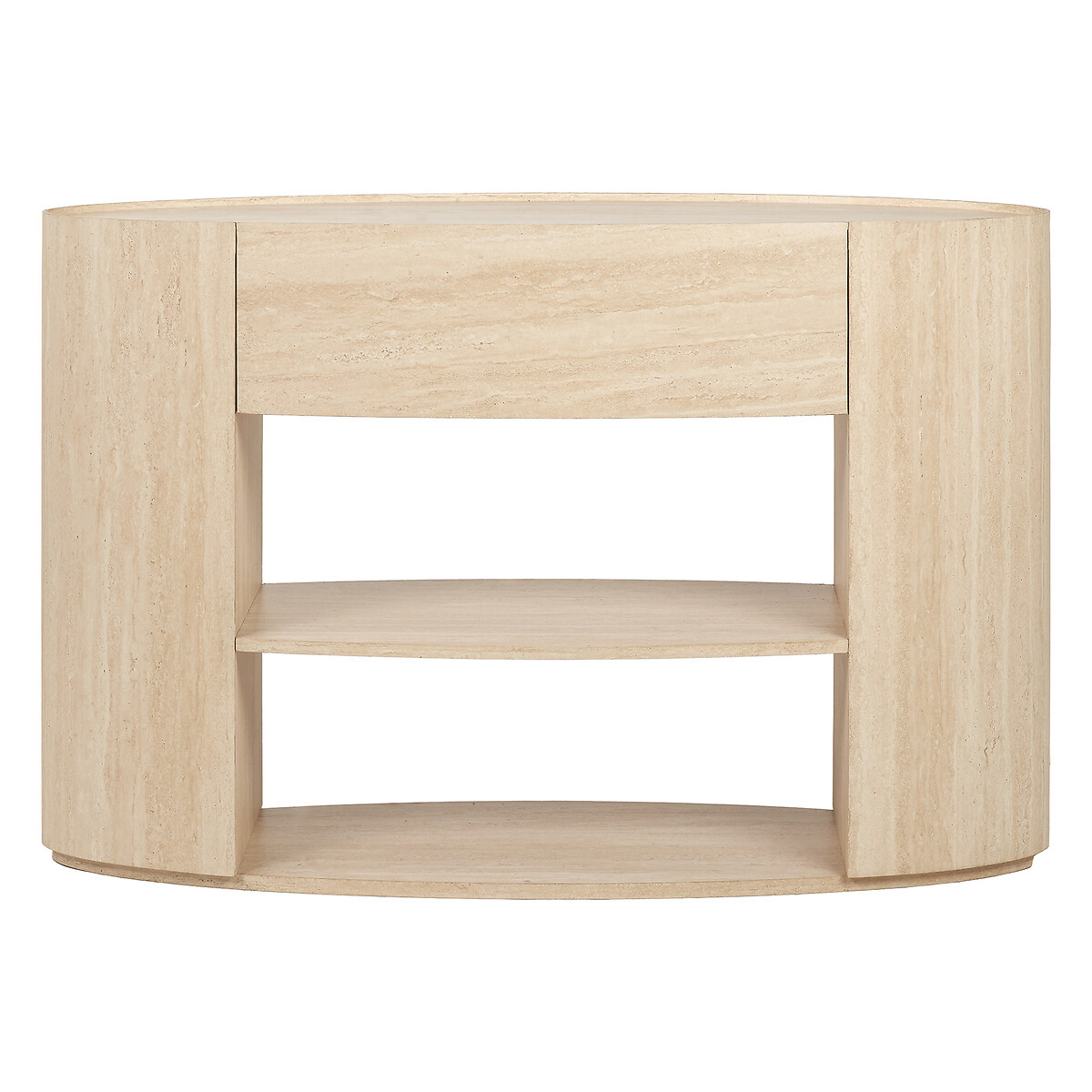 Tazio 1-Drawer Faux Travertine Console Table travertine, SO'HOME