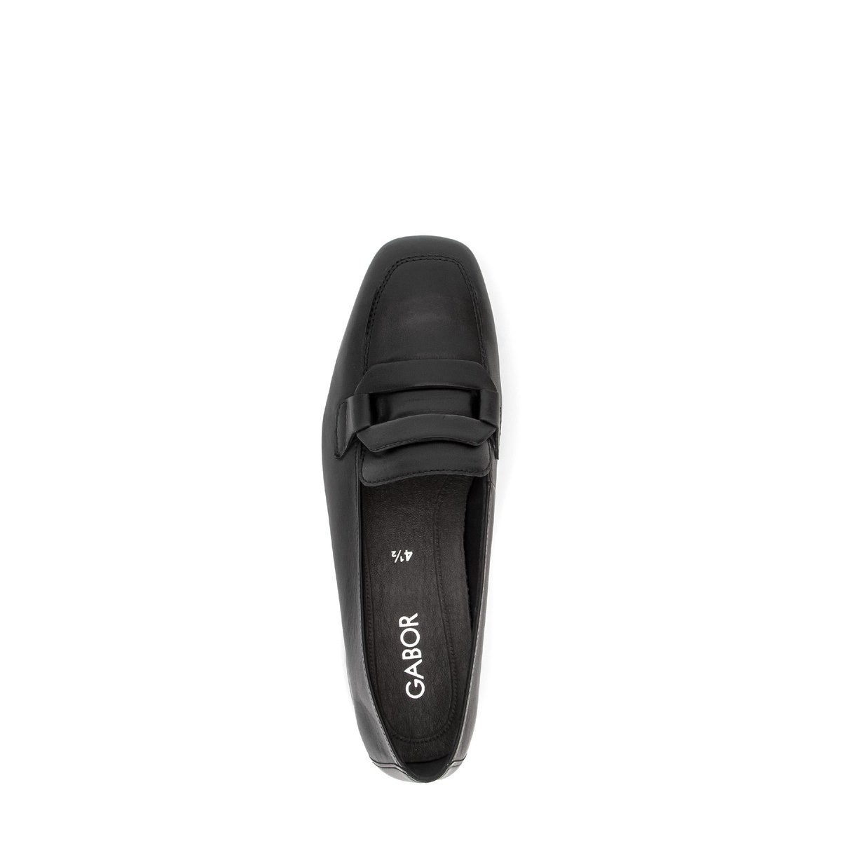 Mocassins en cuir lisse à talon décroché noir lisse, GABOR