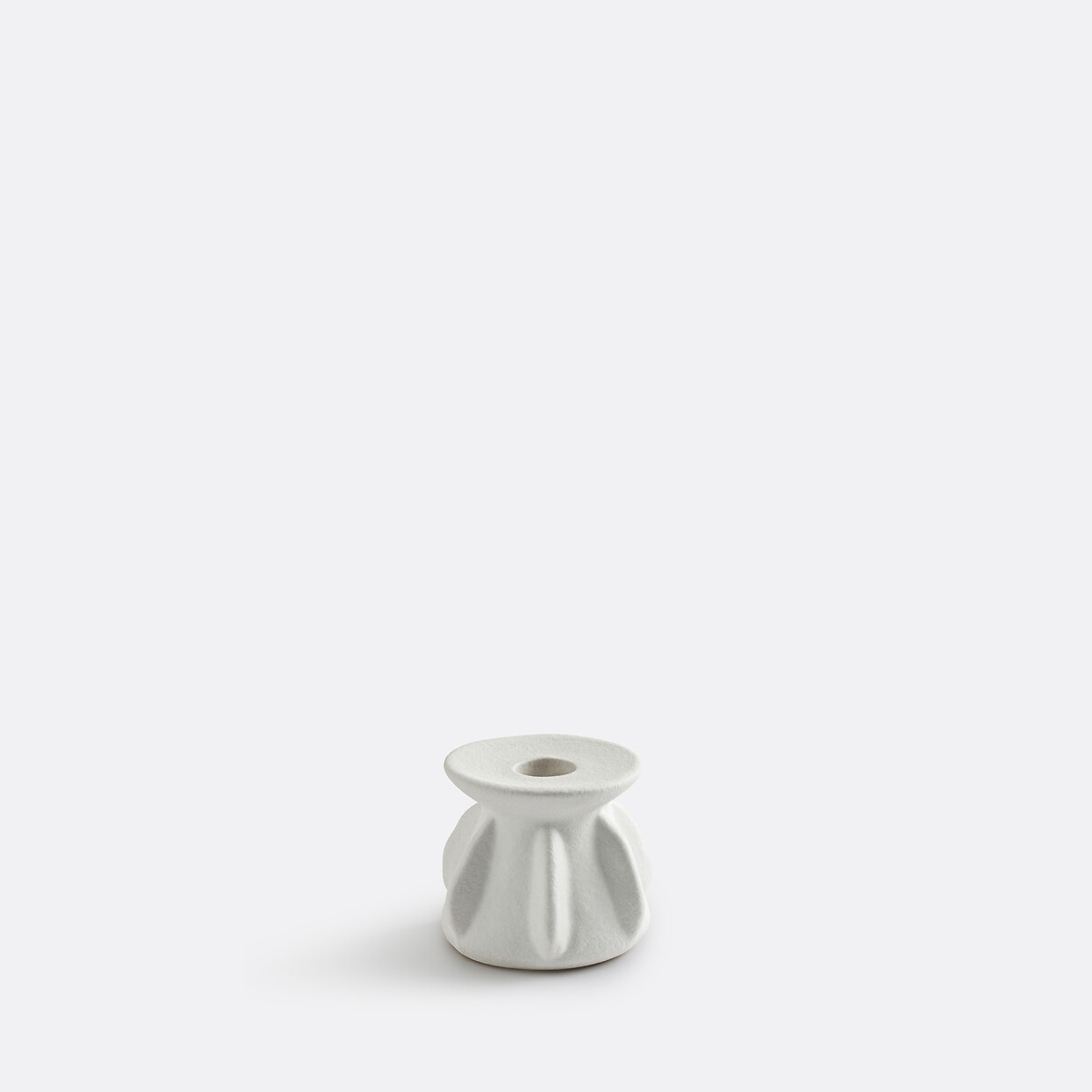 Textured Ceramic Candle Holder H7cm, Ilia white, LA REDOUTE INTERIEURS