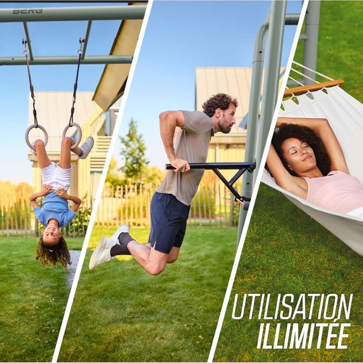 Aire de Jeux et Fitness, PlayBase Extra Large + Ultimate set Vert green, BERG TOYS