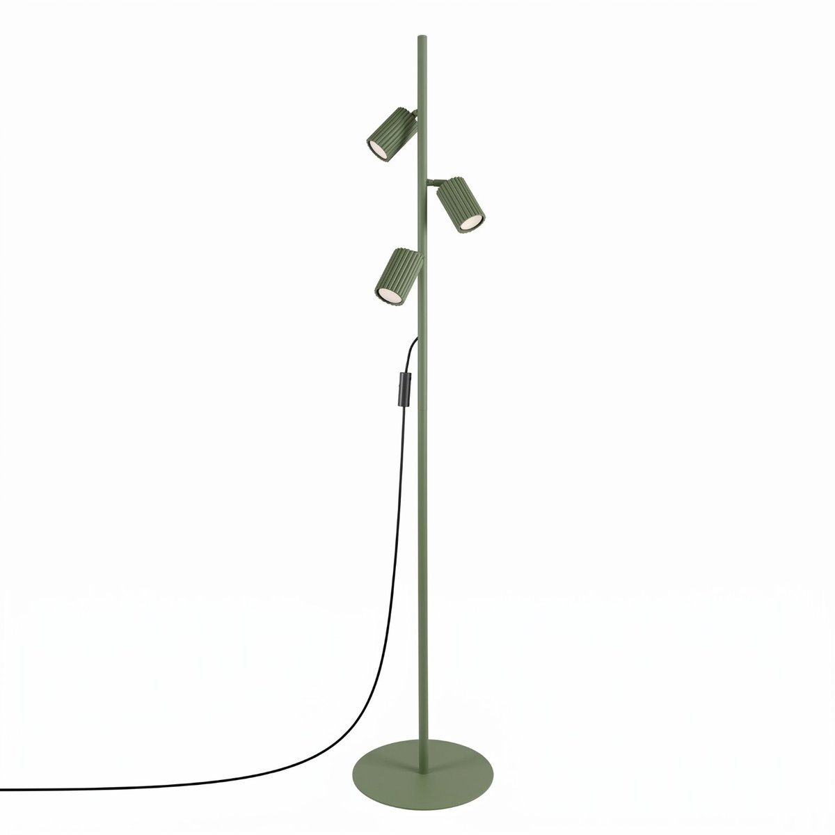 Lampadaire Aluminium Vert Olive GU10 3 KARBON vert olive, EDEN