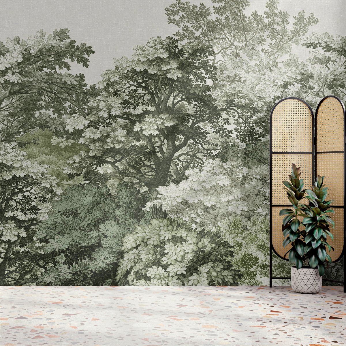 Papier peint panoramique Canopée, les arbres vert, SUPERFRESCO EASY