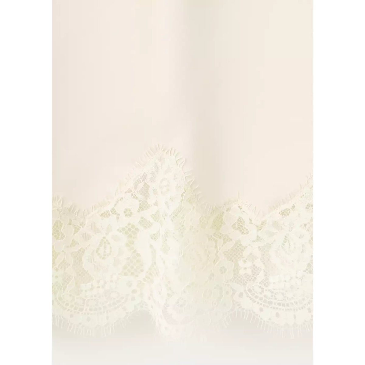 Jupe satinée dentelle écru, MANGO