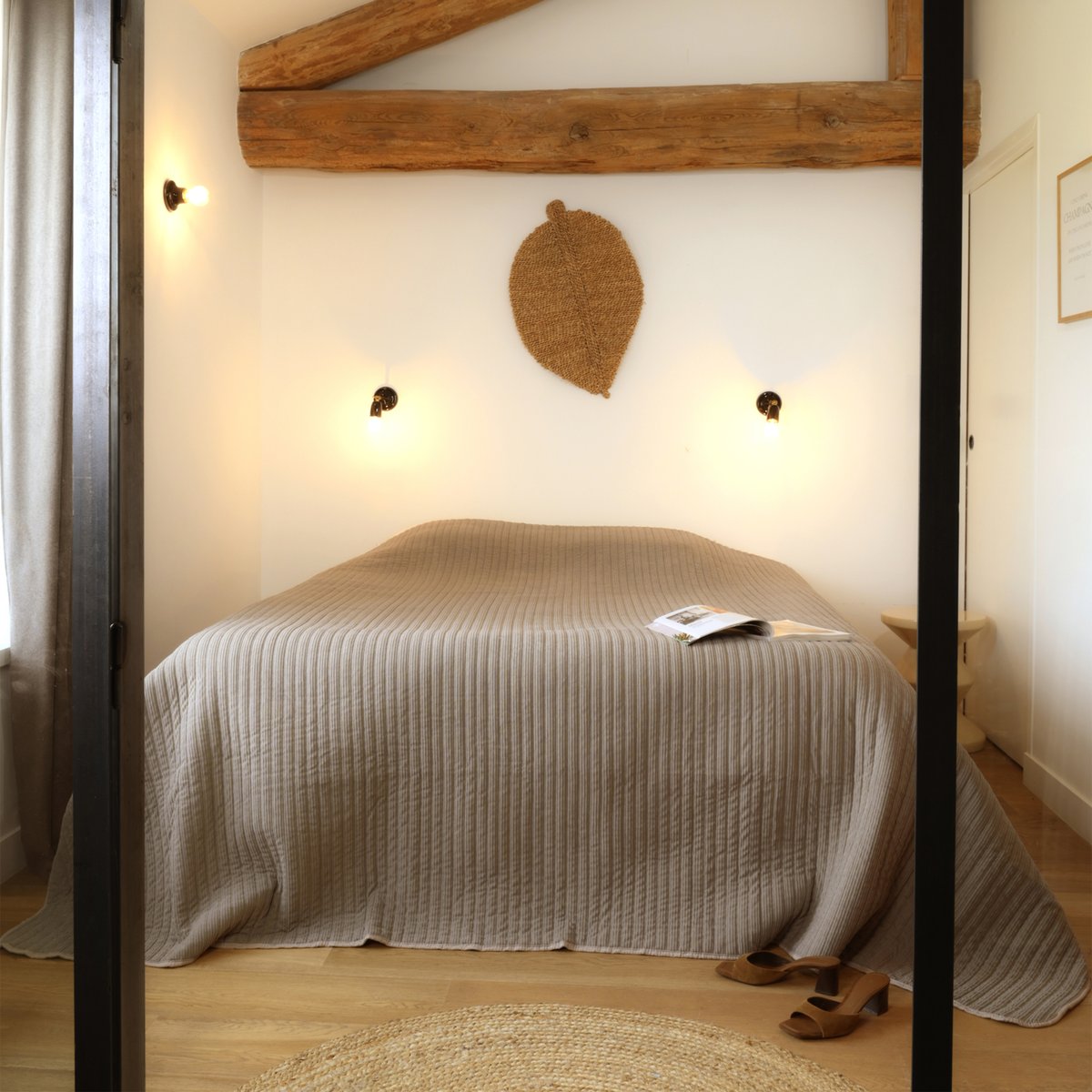 Jeté de lit matelassé en velours côtelé - QABANE lin, HOME MAISON