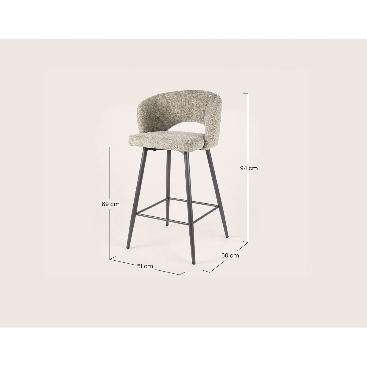 Lot de deux Tabourets de bar - 94 cm - PATTAYA marron, BEST MOBILIER
