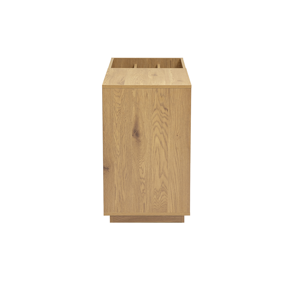 Buffet de rangement vinyles finition bois clair chêne et cannage rotin L95 cm ALICANTE chêne clair, MILIBOO