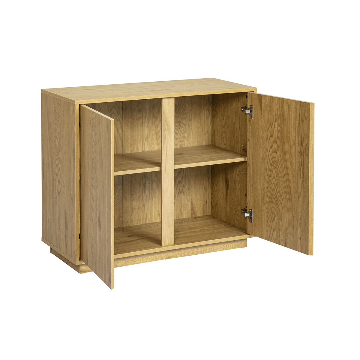 Buffet scandinave finition bois clair chêne 2 portes L90 cm MILLOR couleur unique, MILIBOO