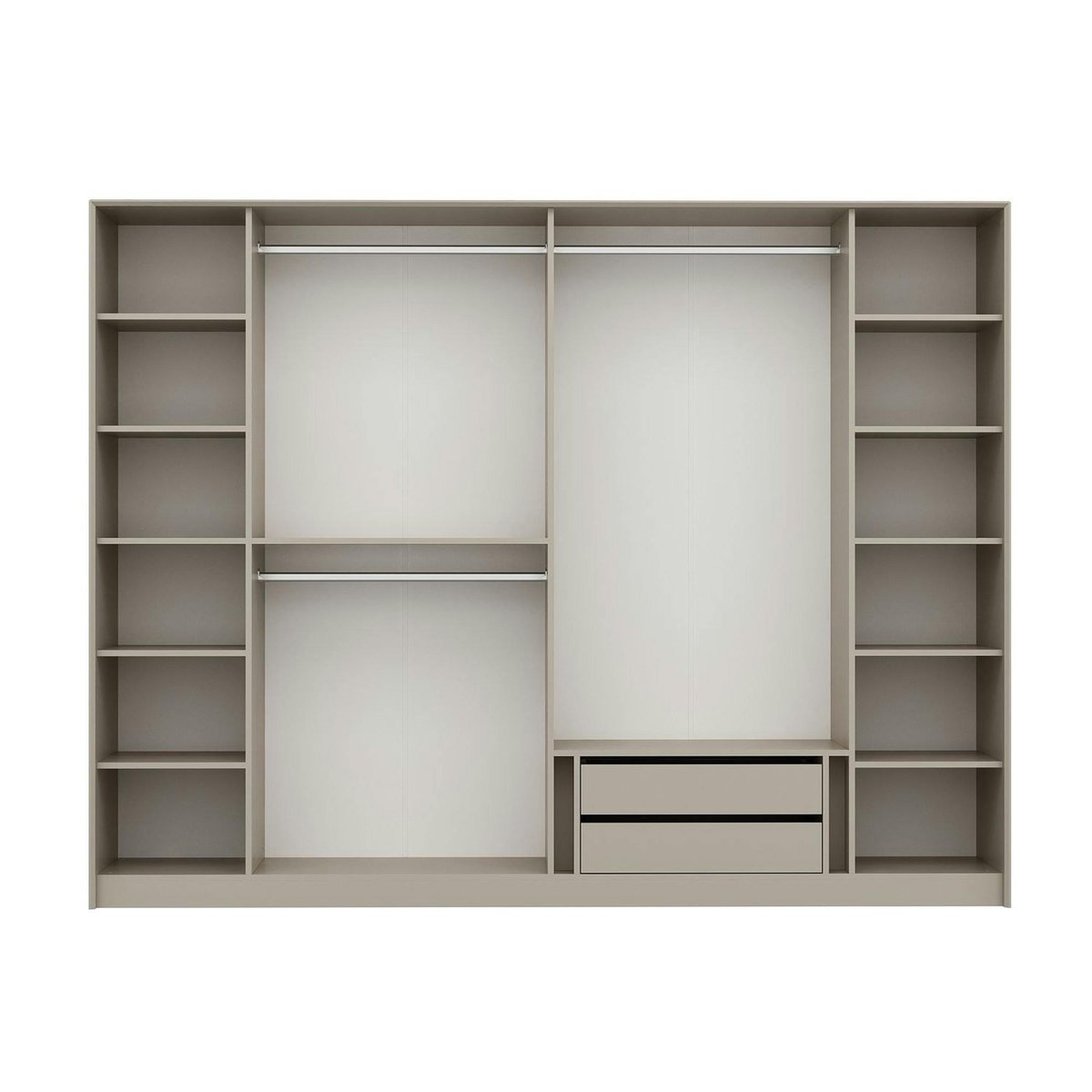 Armoire dressing blanc 4 portes verre H 210 cm BYRON blanc, PIER IMPORT