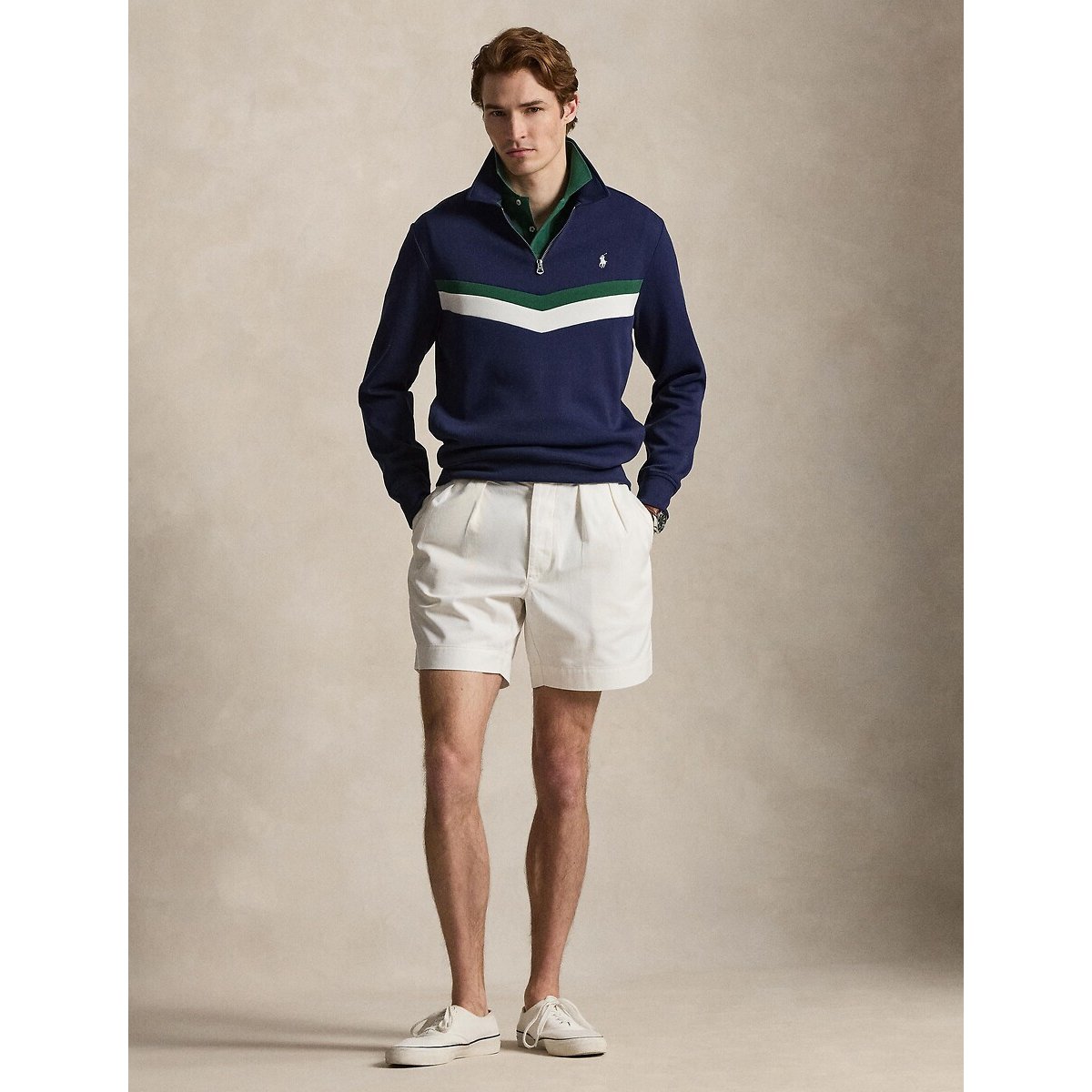 Sweater met 1/2 rits marineblauw, POLO RALPH LAUREN
