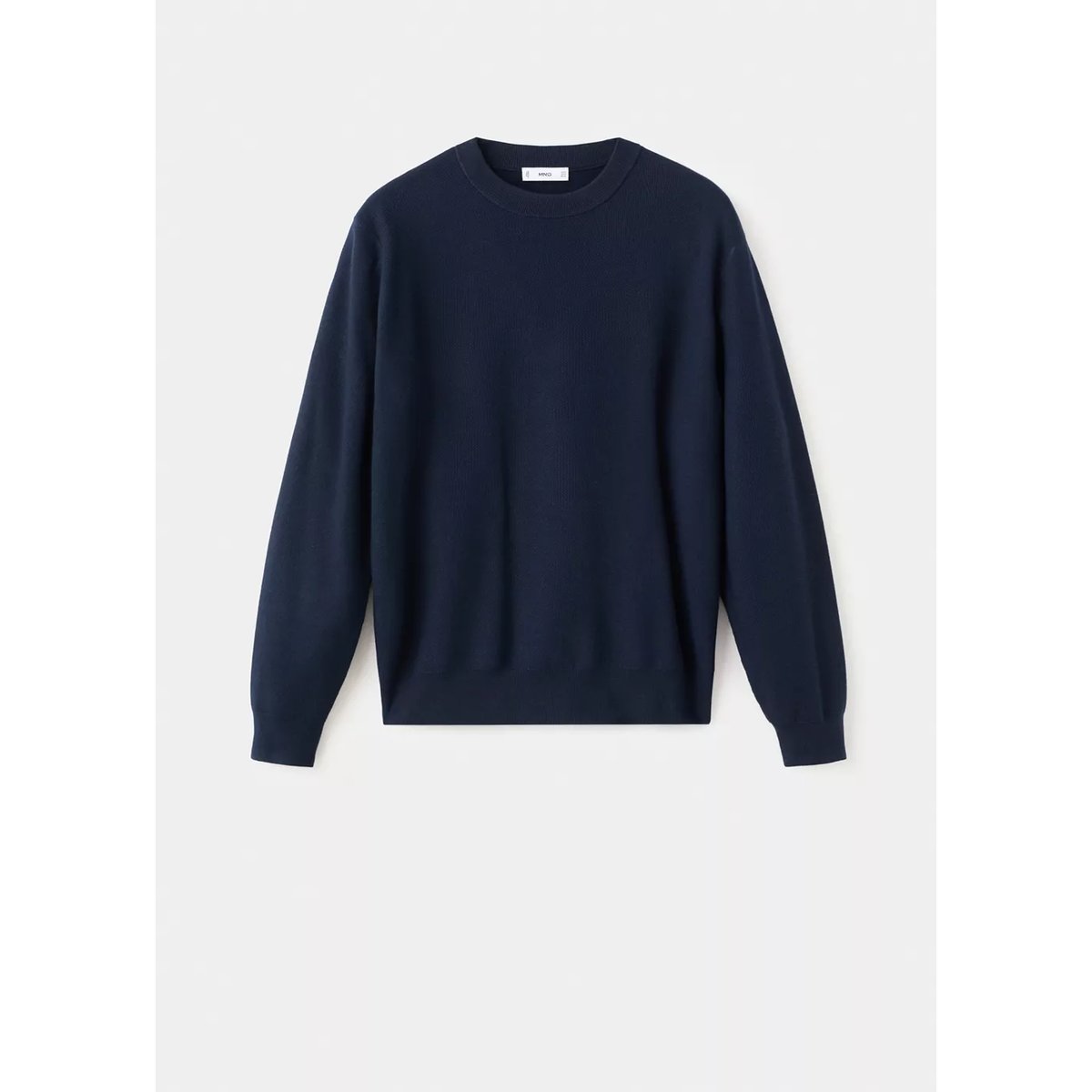 Pull-over maille coton microstructure bleu marine, MANGO MAN